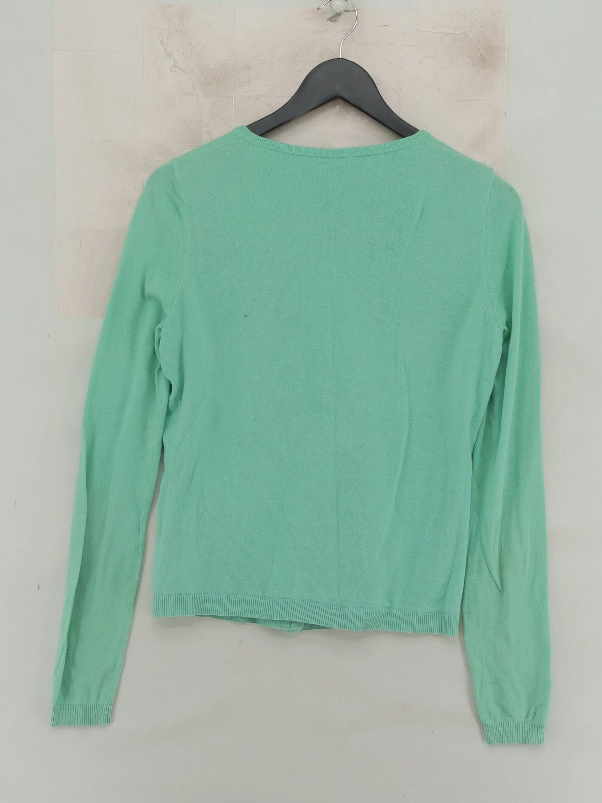 FWM (Fenn Wright Manson) Women's Cardigan S Green Cotton with Silk Cardigan - Image 2