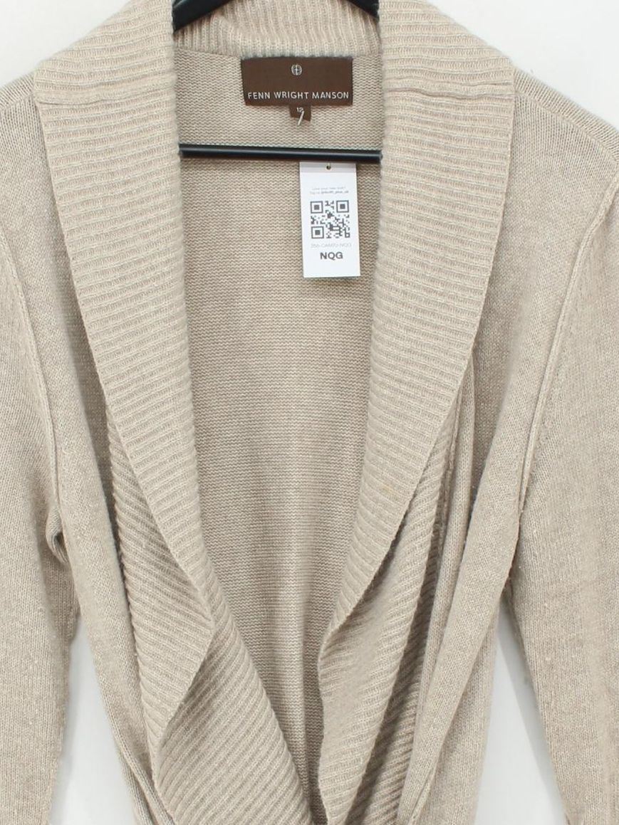 FWM (Fenn Wright Manson) Women's Cardigan UK 12 Cream Cotton - Image 3
