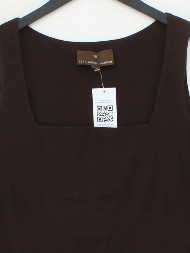 FWM (Fenn Wright Manson) Women's T-Shirt UK 10 Brown Cotton with Elastane Basic - Image 3