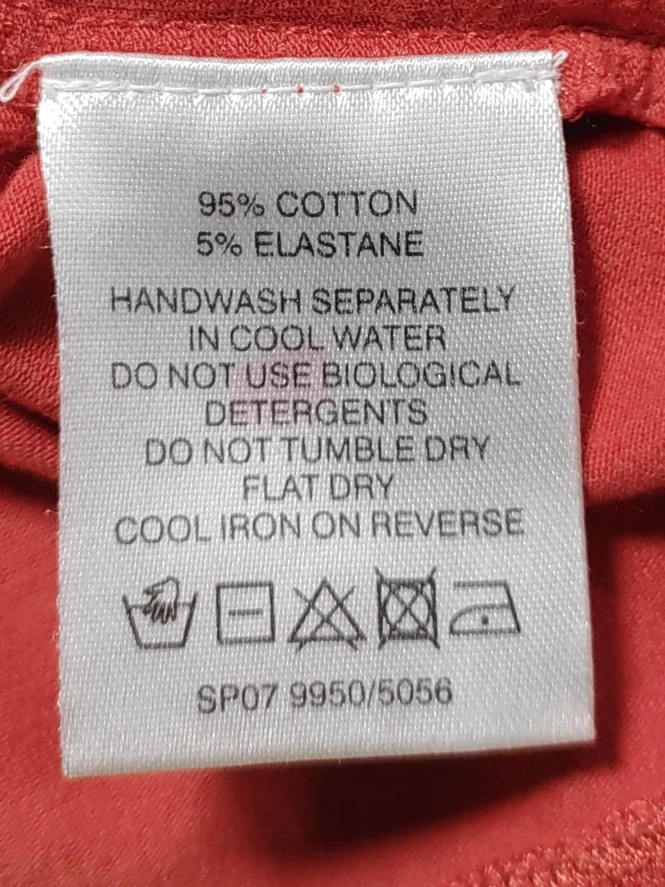 FWM (Fenn Wright Manson) Women's T-Shirt UK 10 Red Cotton with Elastane Basic - Image 7