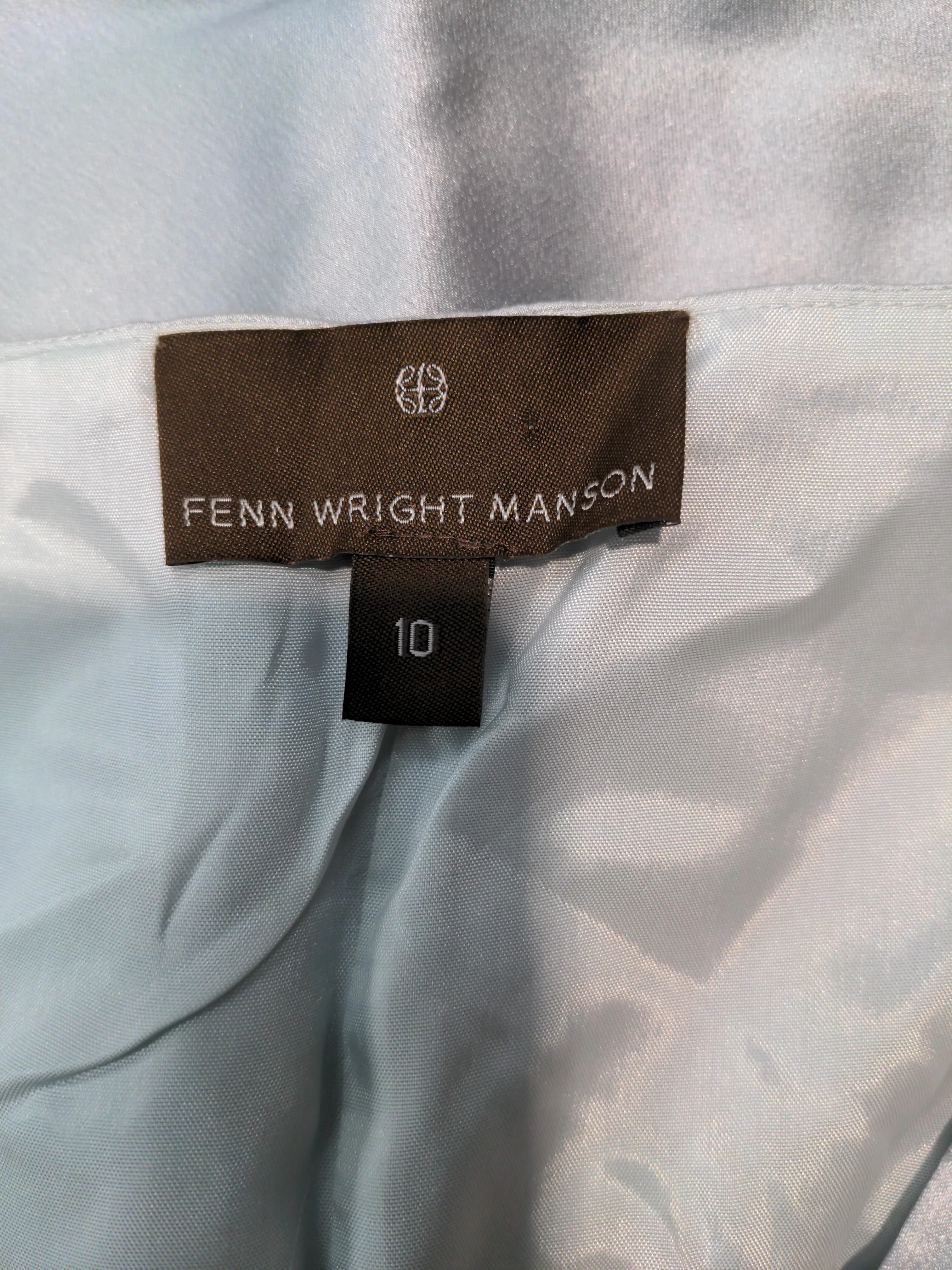 FWM (Fenn Wright Manson) Women's Top UK 10 Blue Silk with Acetate Basic - Image 5
