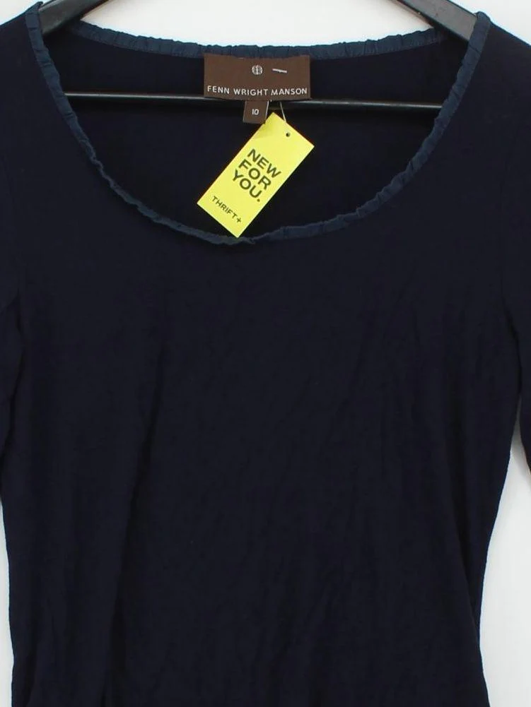 FWM (Fenn Wright Manson) Women's Top UK 10 Blue Viscose - Image 3