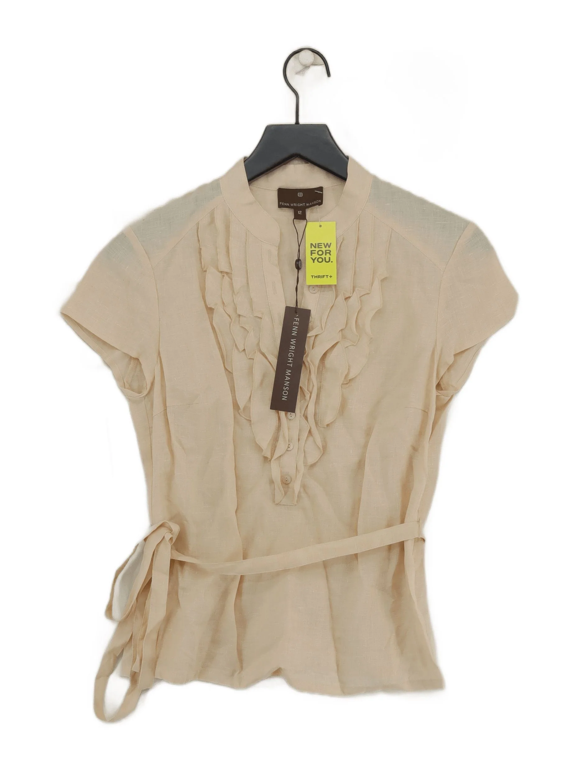 FWM (Fenn Wright Manson) Women's Top UK 12 Cream 100% Linen Basic