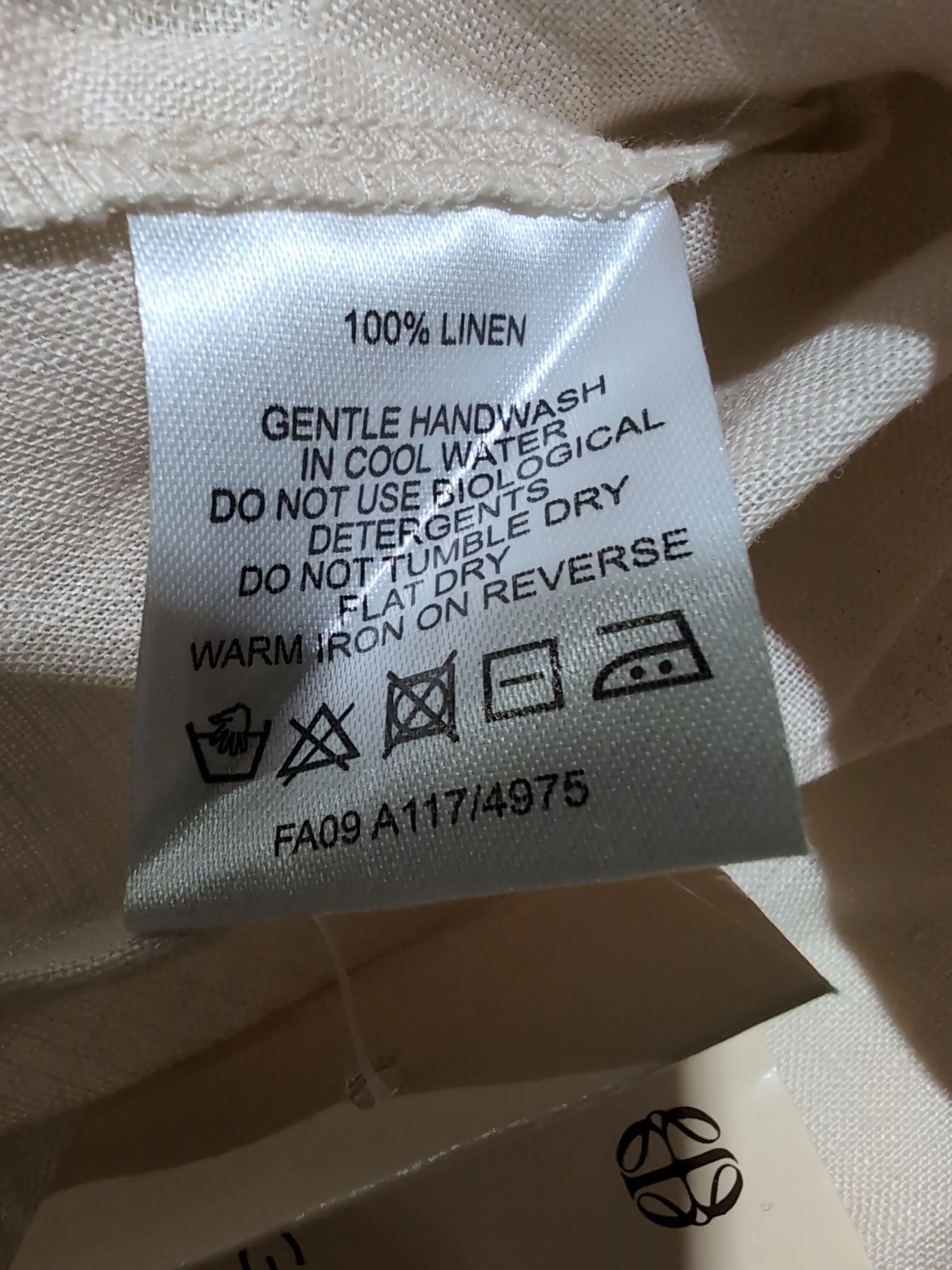 FWM (Fenn Wright Manson) Women's Top UK 12 Cream 100% Linen Basic - Image 6
