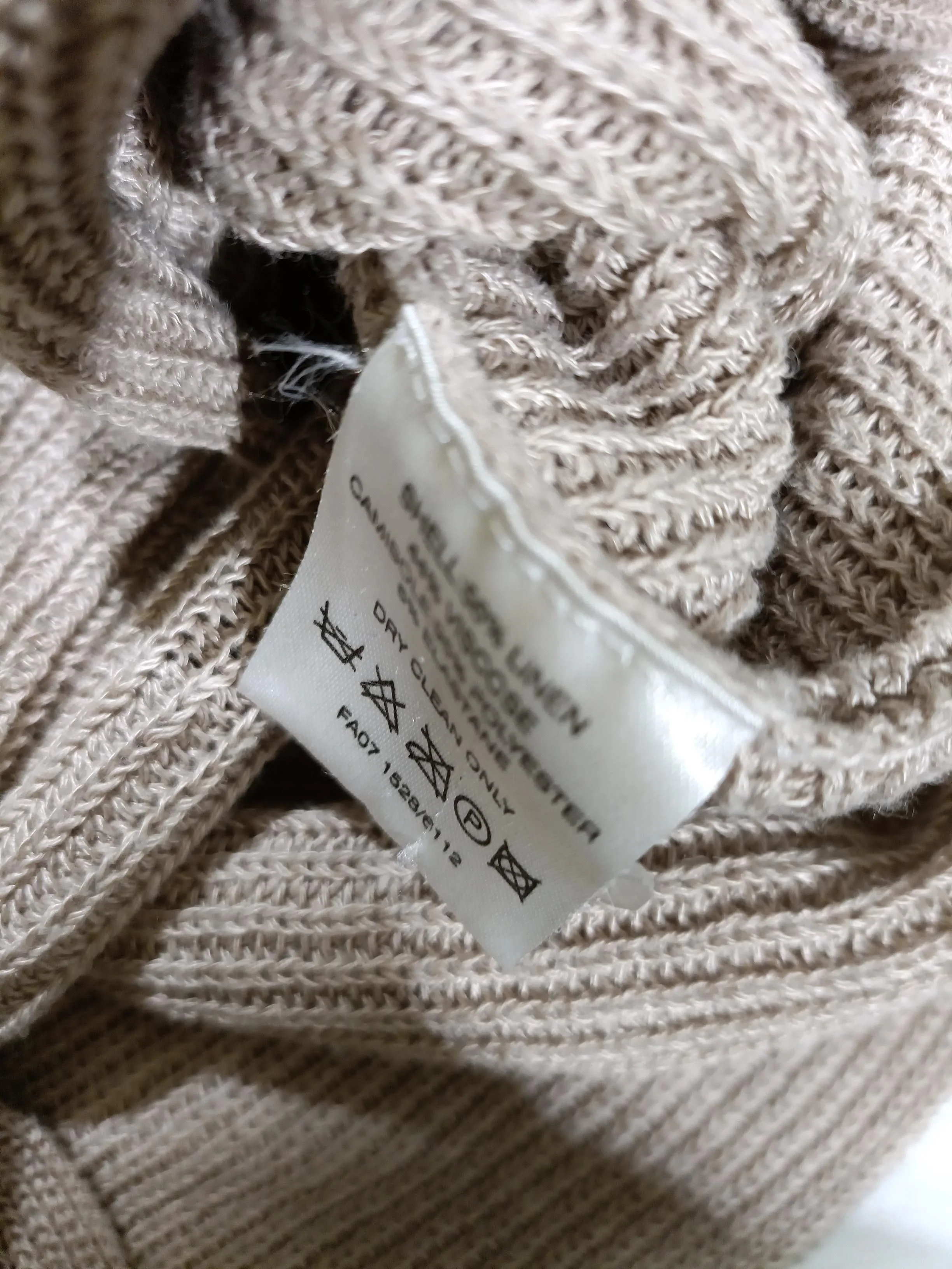 FWM (Fenn Wright Manson) Women's Top UK 12 Tan Linen with Polyester Tunic - Image 6