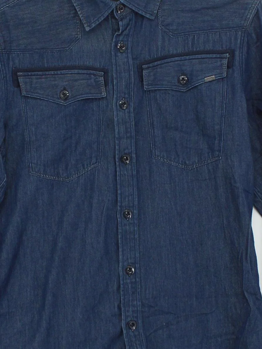 G-Star Raw Men's Shirt S Blue 100% Cotton Basic - Image 3