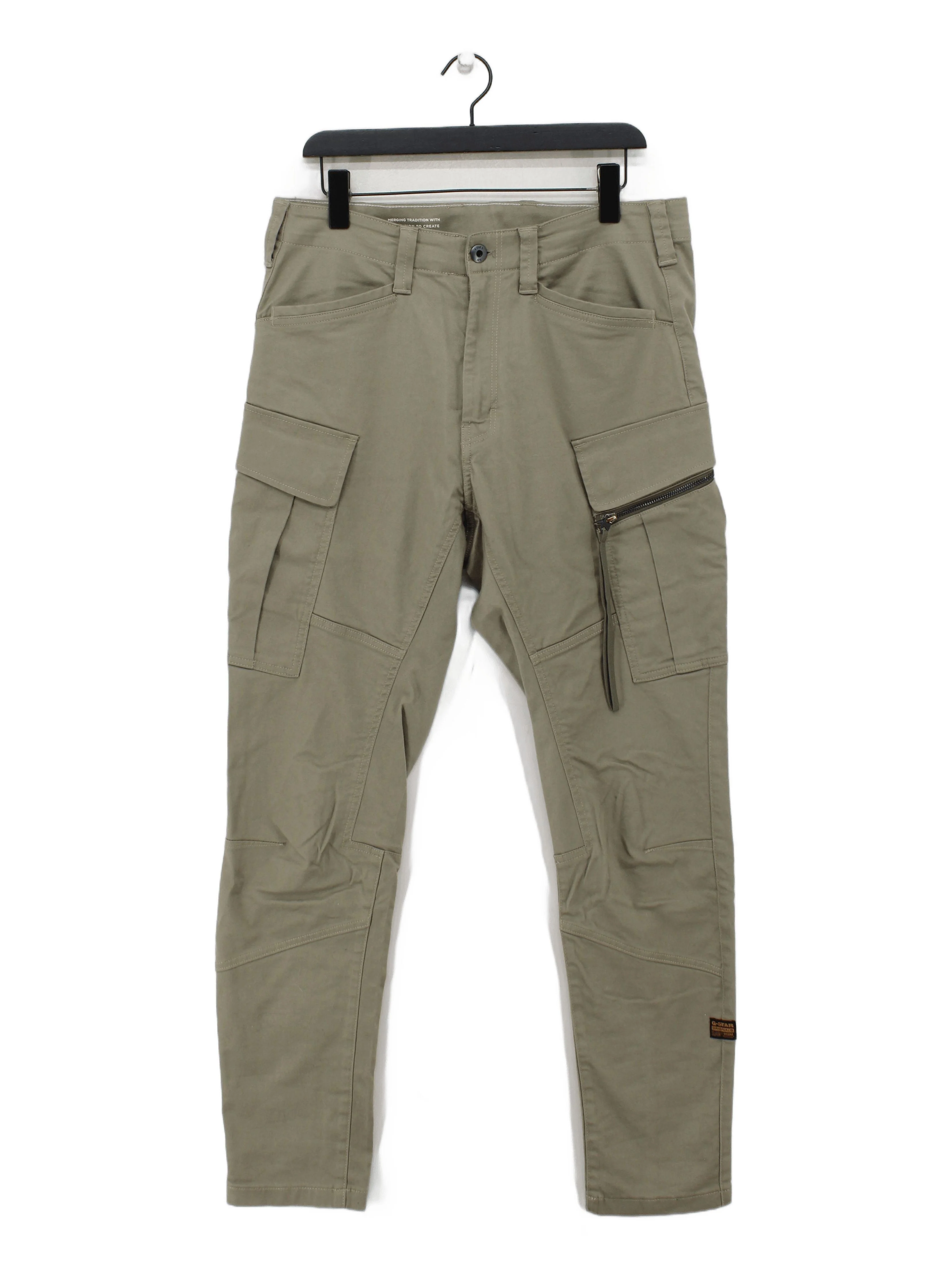 G-Star Raw Men's Trousers M Green 100% Cotton Tapered Cargo