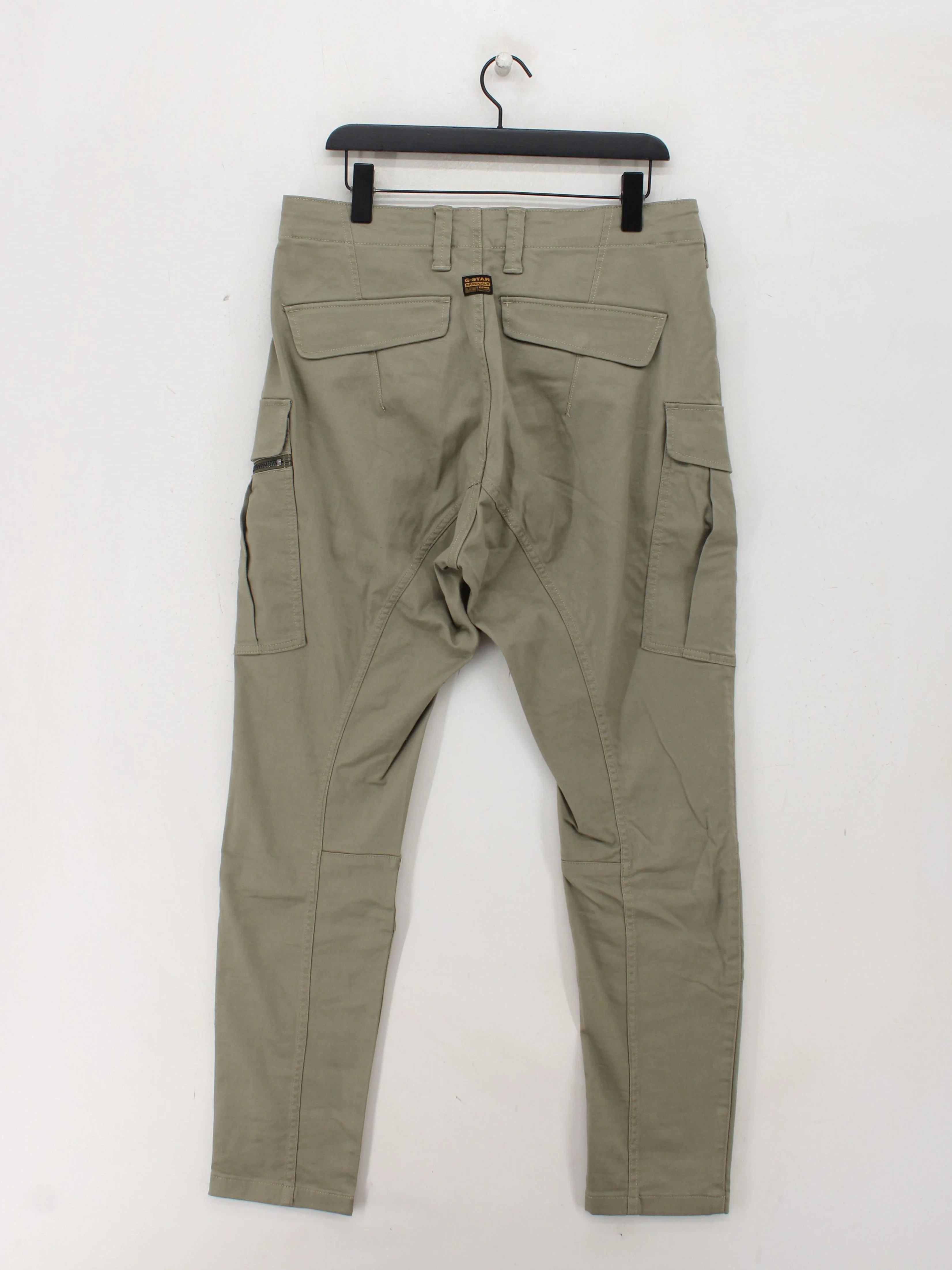 G-Star Raw Men's Trousers M Green 100% Cotton Tapered Cargo - Image 2