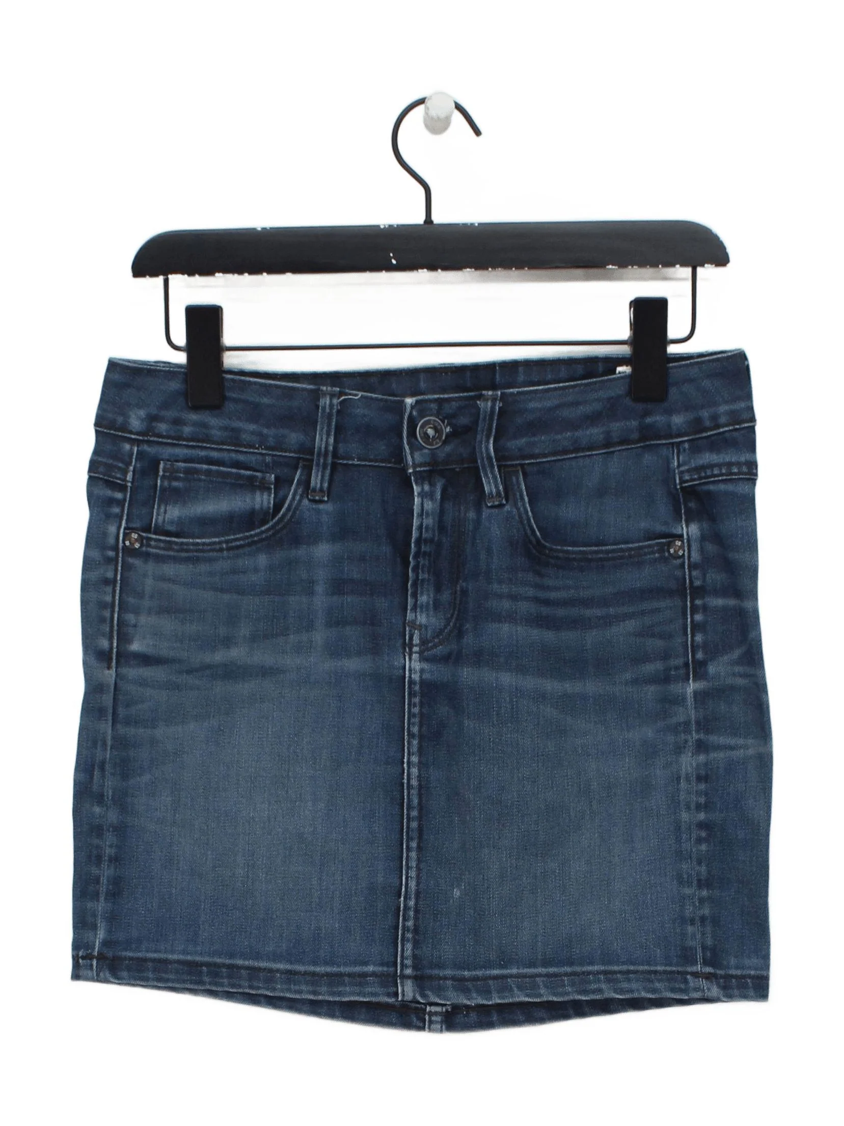 G-Star Raw Women's Mini Skirt W 30 in Blue Polyester with Elastane, Cotton Mini