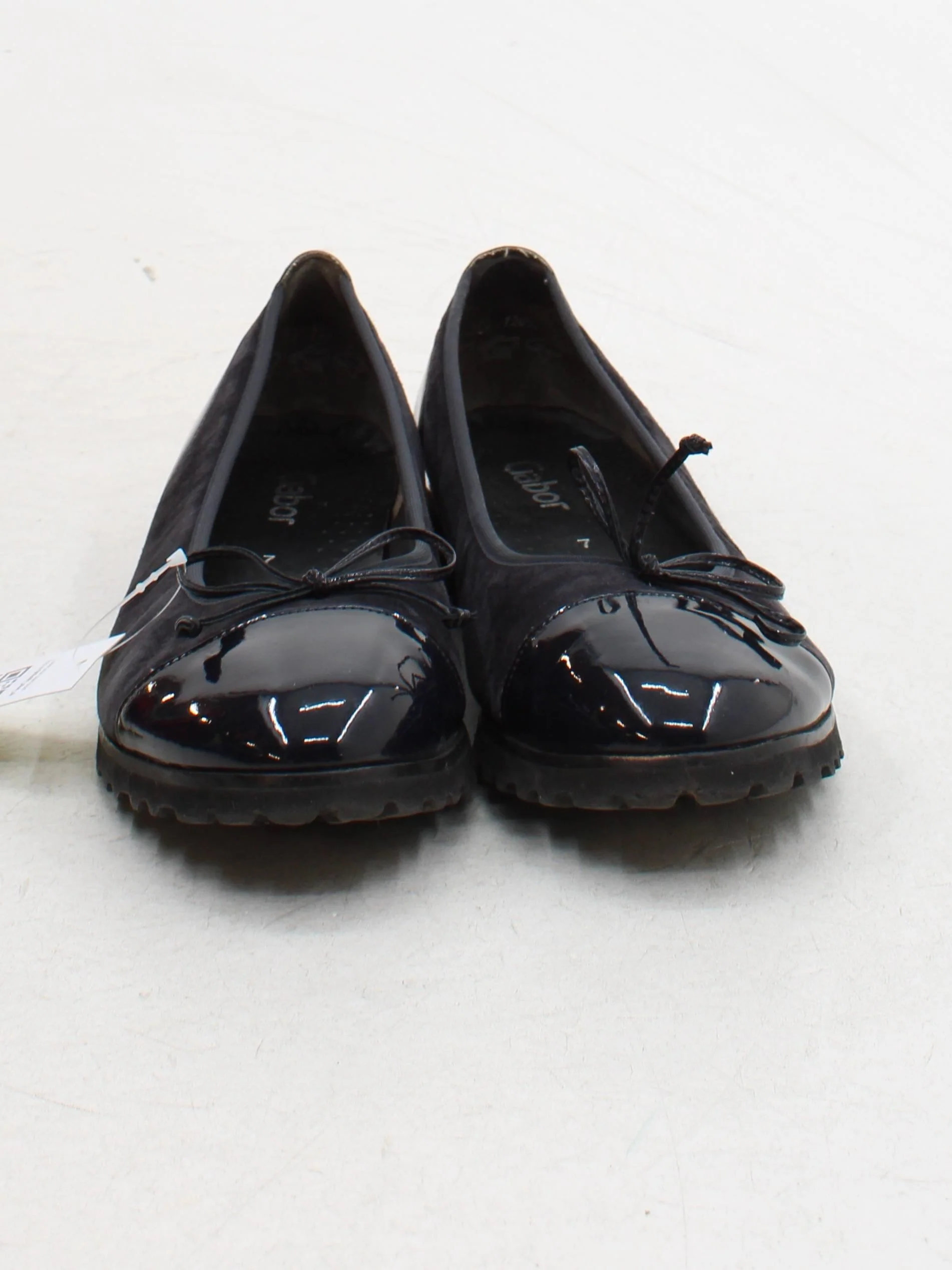 Gabor Women's Flat Shoes UK 7 Black Suede with Leather Ballet - Image 2