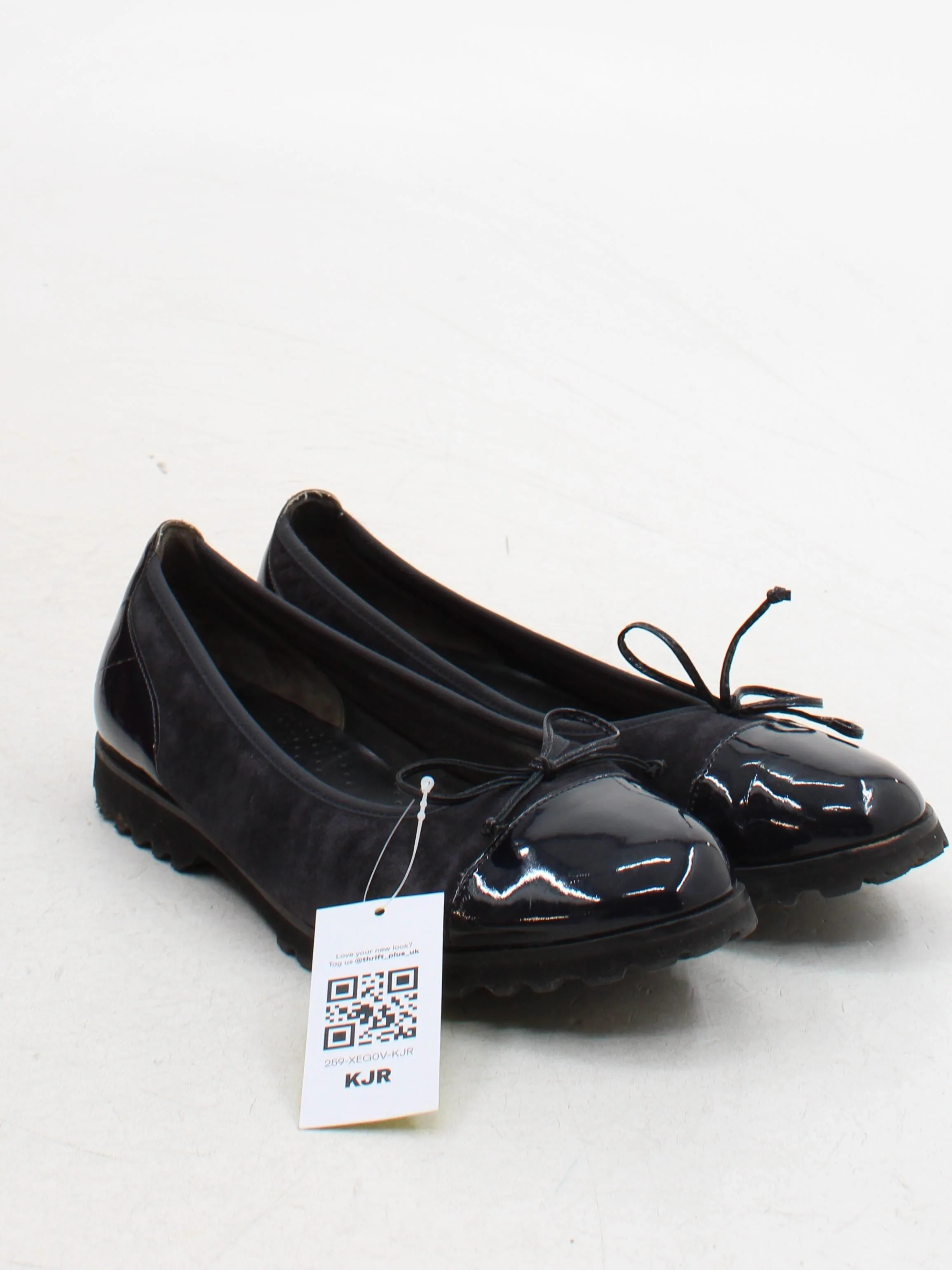 Gabor Women's Flat Shoes UK 7 Black Suede with Leather Ballet - Image 4