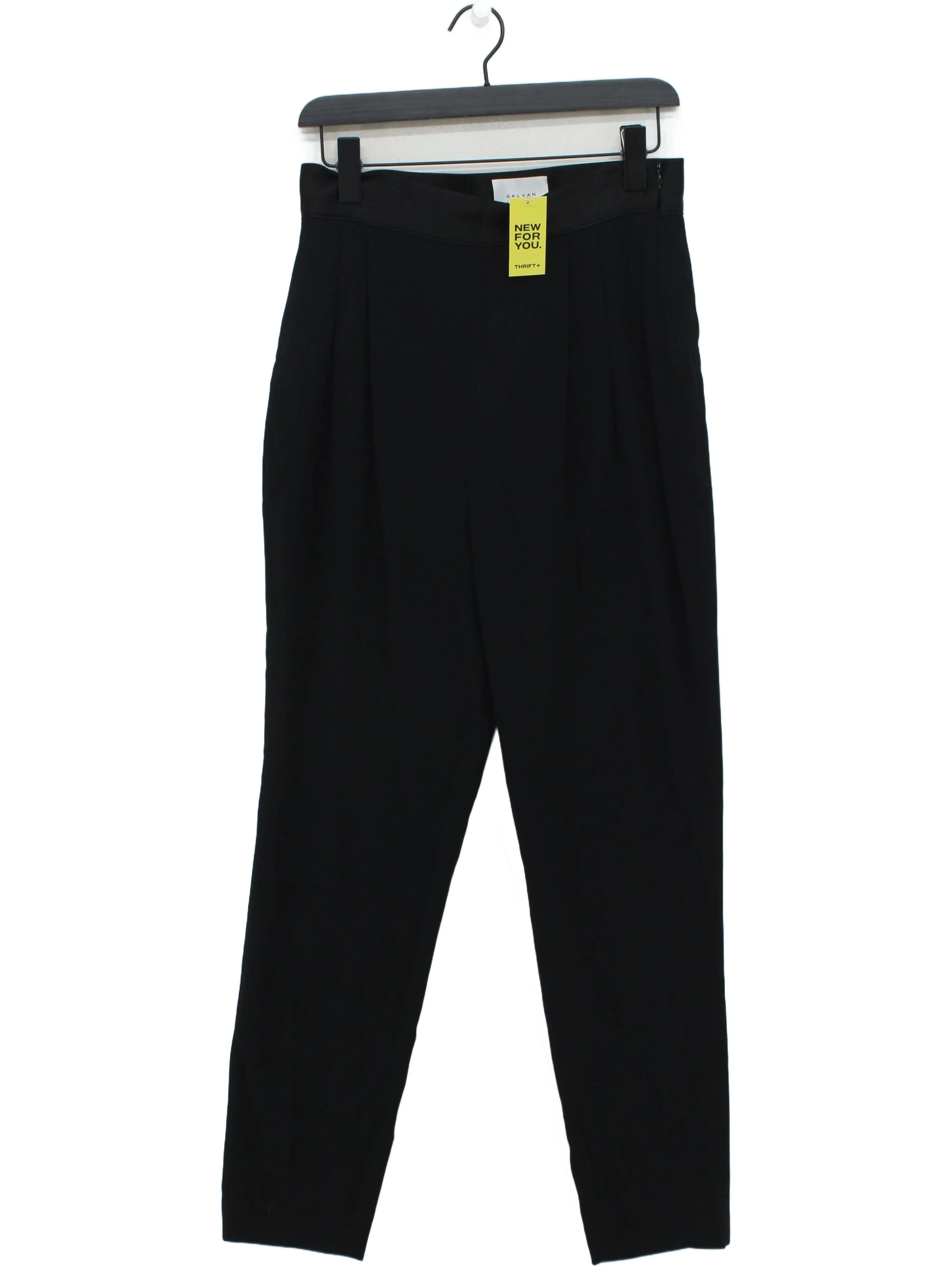 Galvan London Women's Trousers UK 12 Black Acetate with Polyester Straight Chino