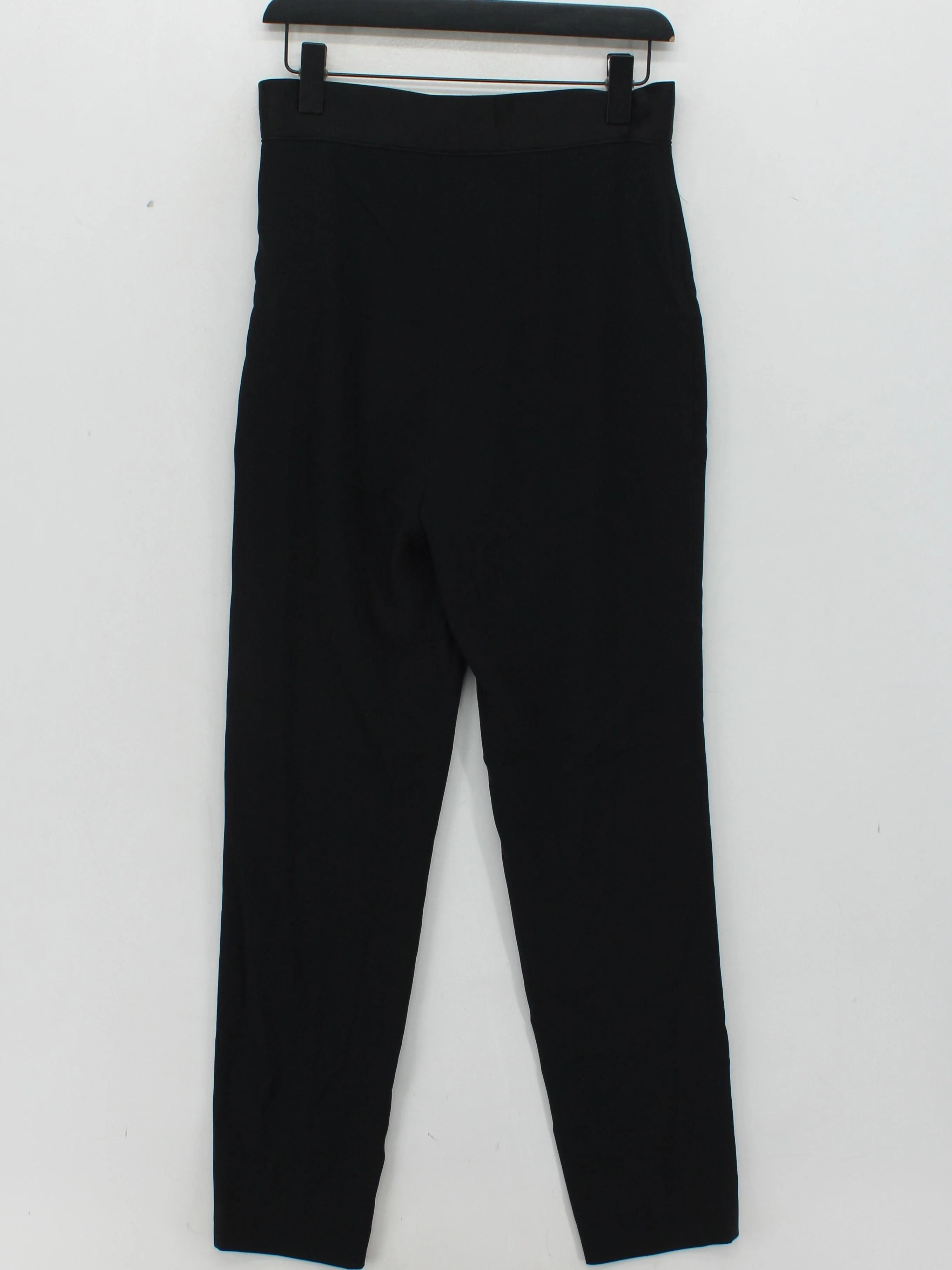 Galvan London Women's Trousers UK 12 Black Acetate with Polyester Straight Chino - Image 2