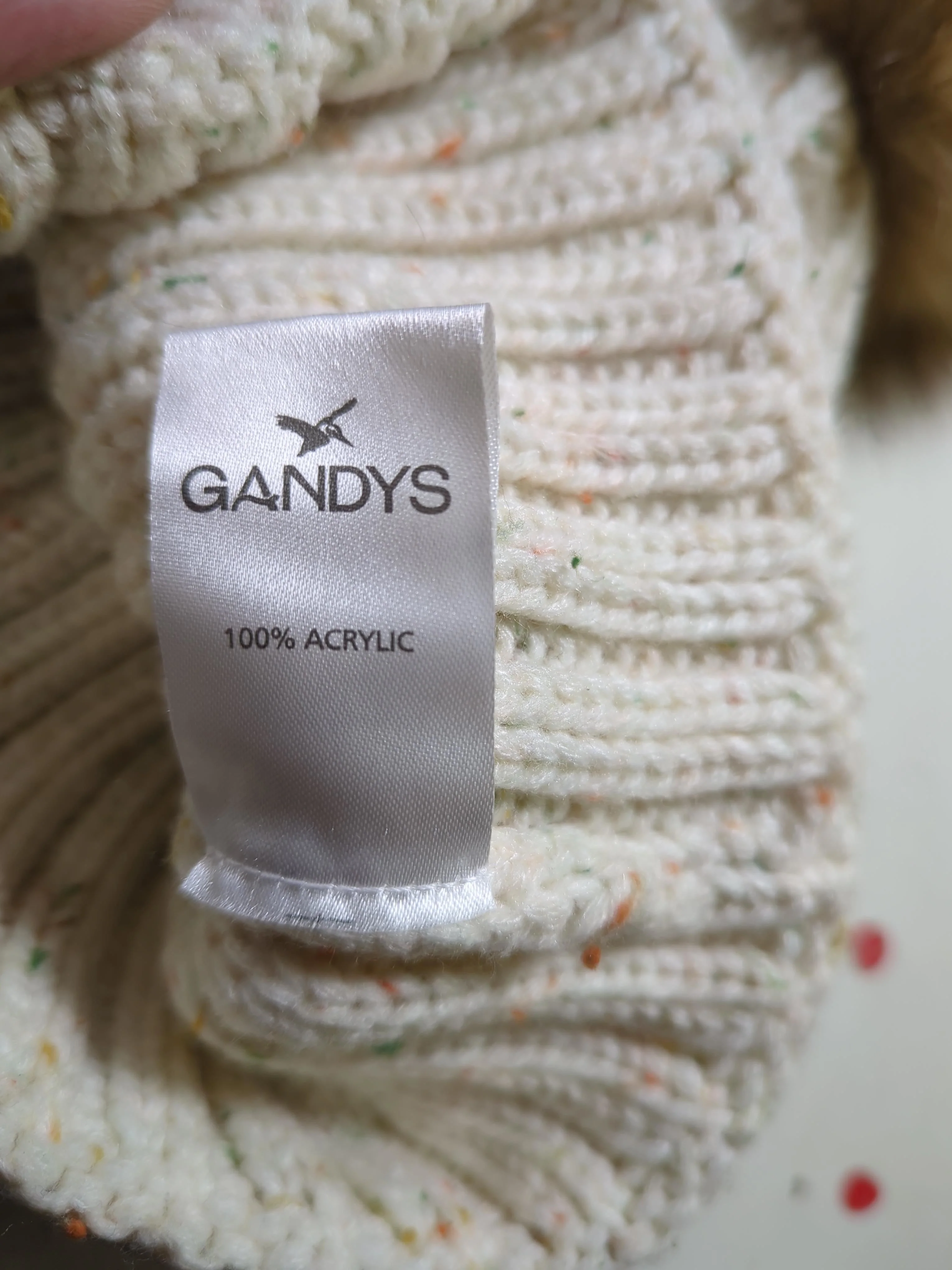 Gandys Men's Hat M Cream 100% Acrylic Beanie - Image 5