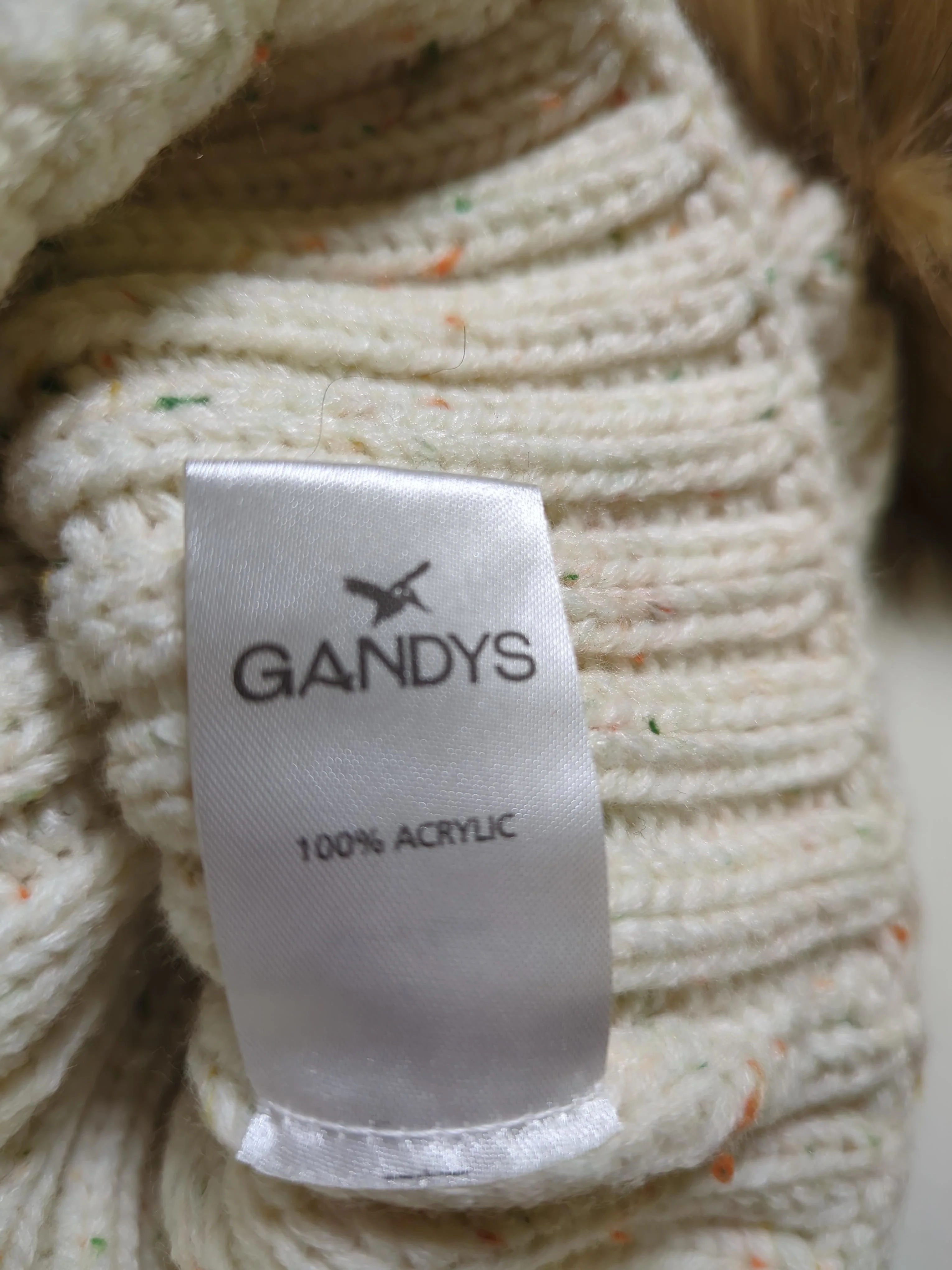 Gandys Men's Hat M Cream 100% Acrylic Beanie - Image 6