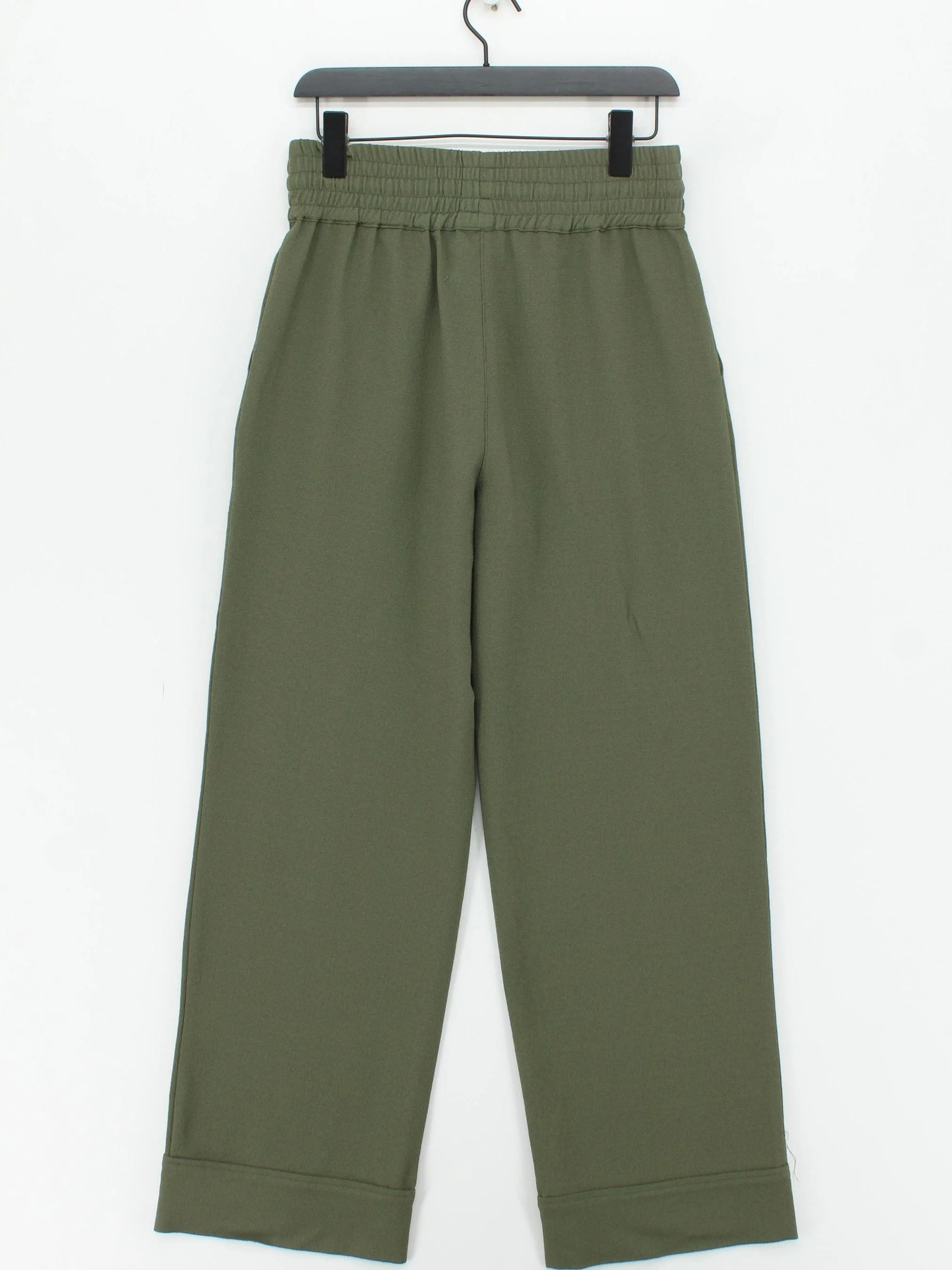 Ganni Men's Sports Bottoms M Green Polyester with Elastane Wide-Leg Sweatpants - Image 2