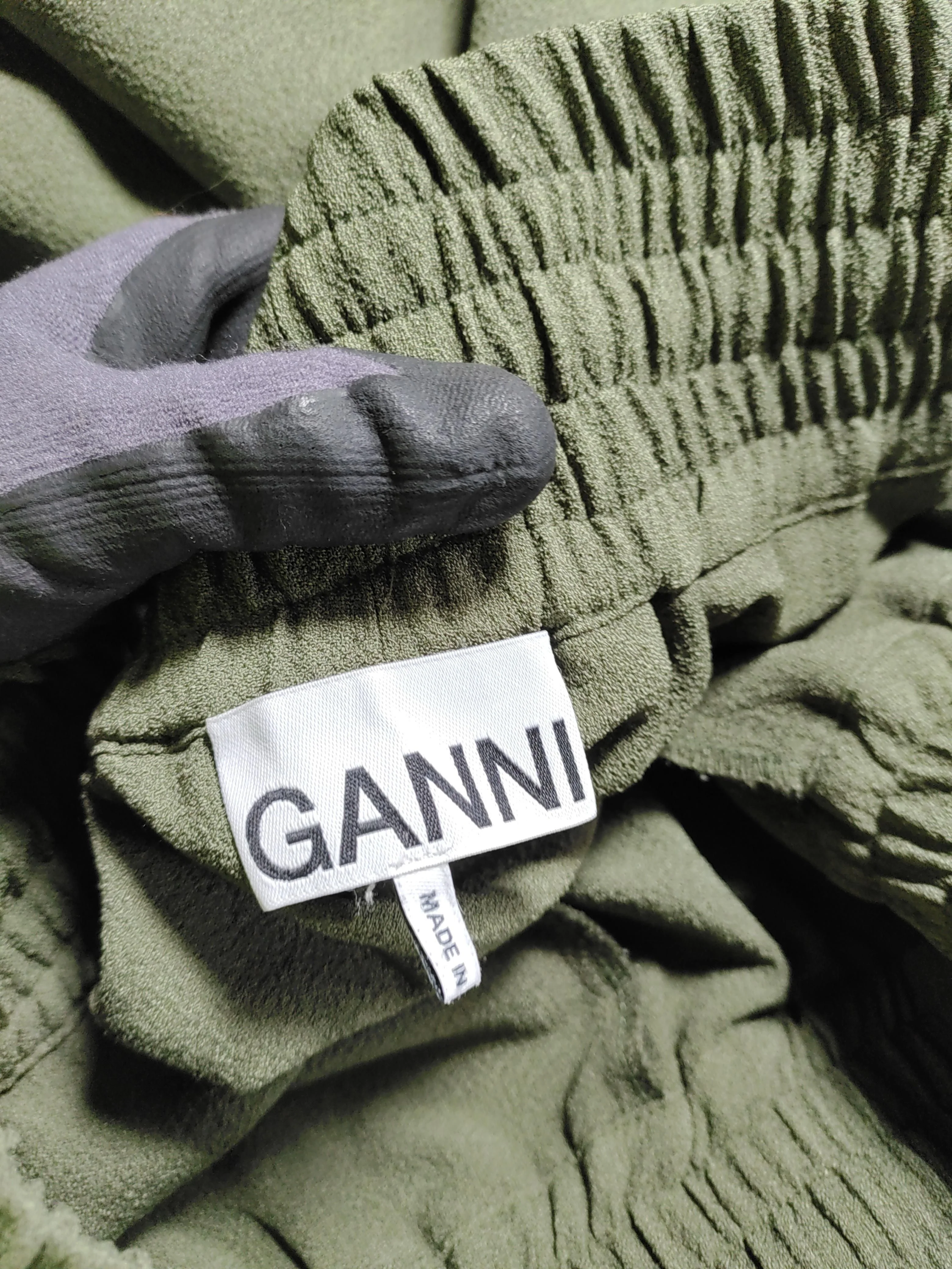 Ganni Men's Sports Bottoms M Green Polyester with Elastane Wide-Leg Sweatpants - Image 5