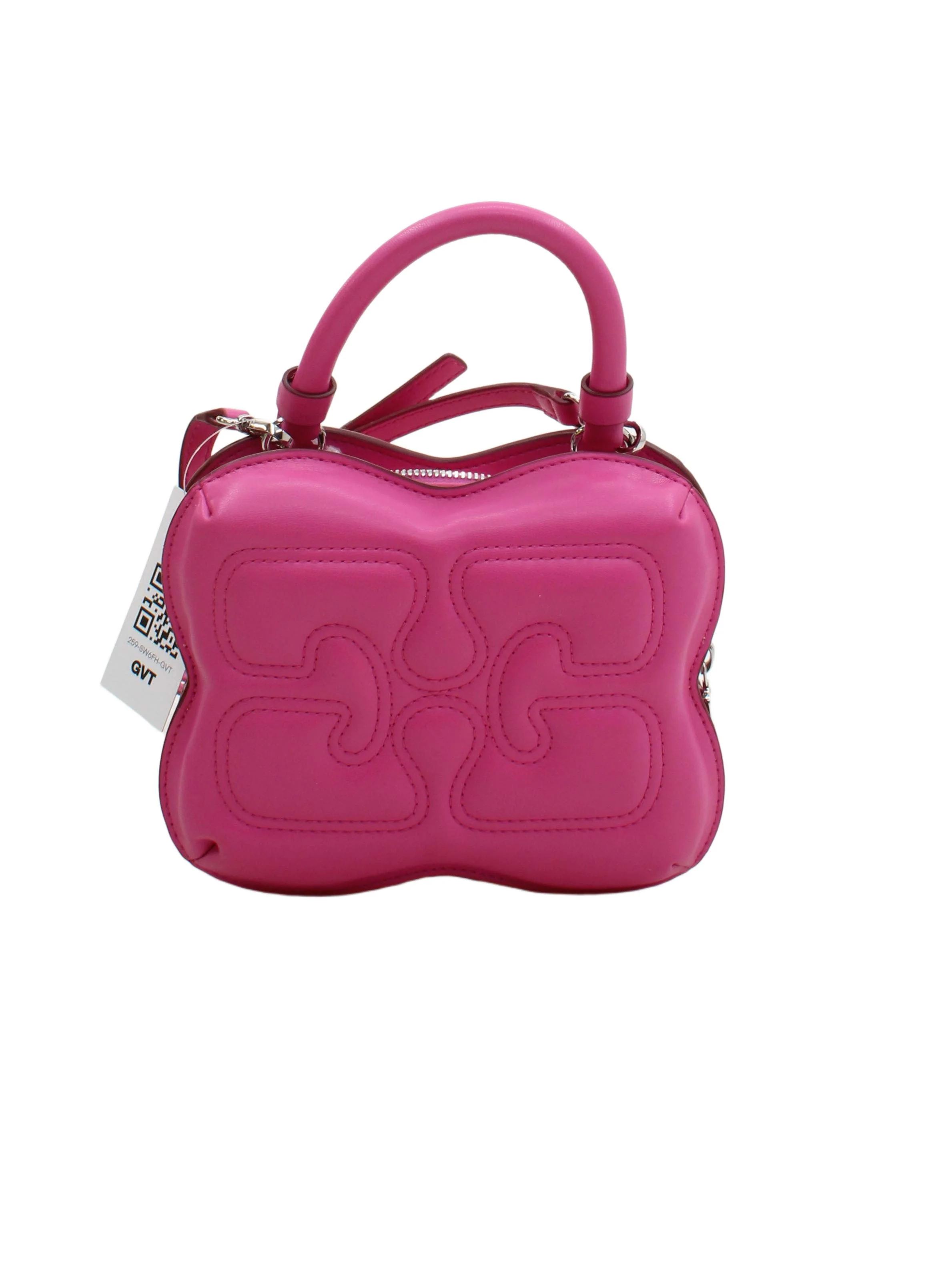 Ganni Women's Bag Pink Animal Print 100% Leather Shoulder Bag