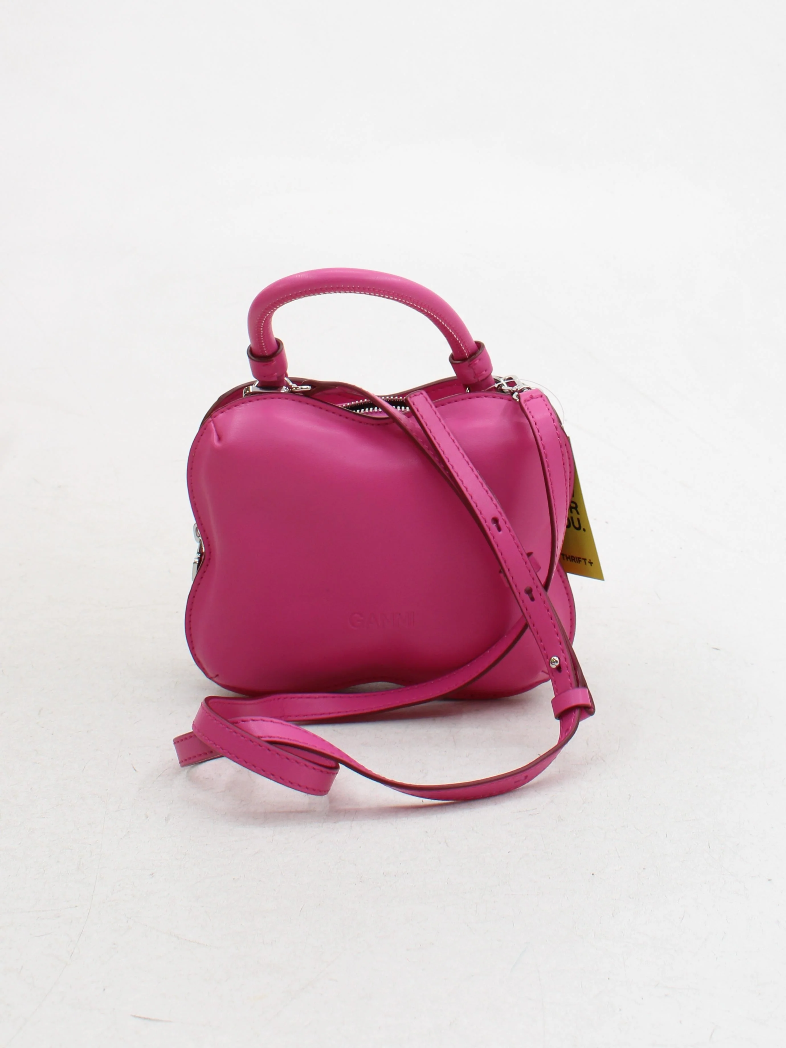 Ganni Women's Bag Pink Animal Print 100% Leather Shoulder Bag - Image 2