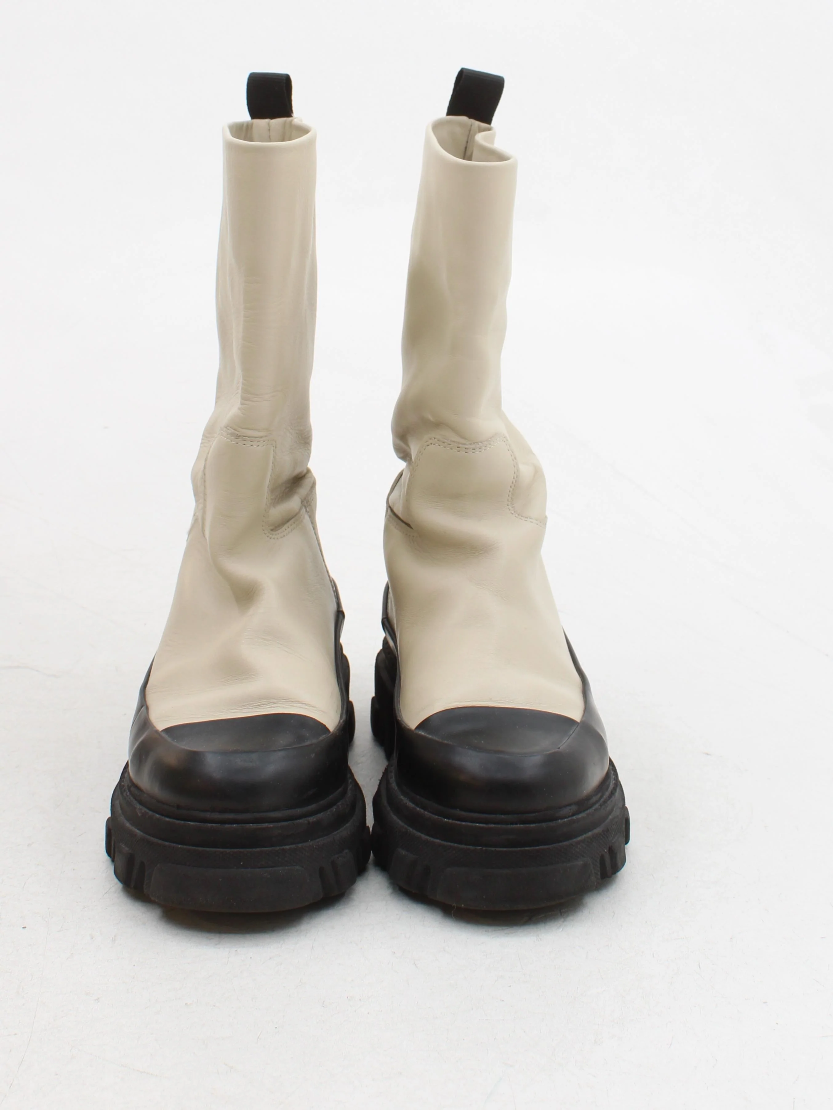 Ganni Women's Boots UK 5 Cream 100% Leather Platform - Image 2