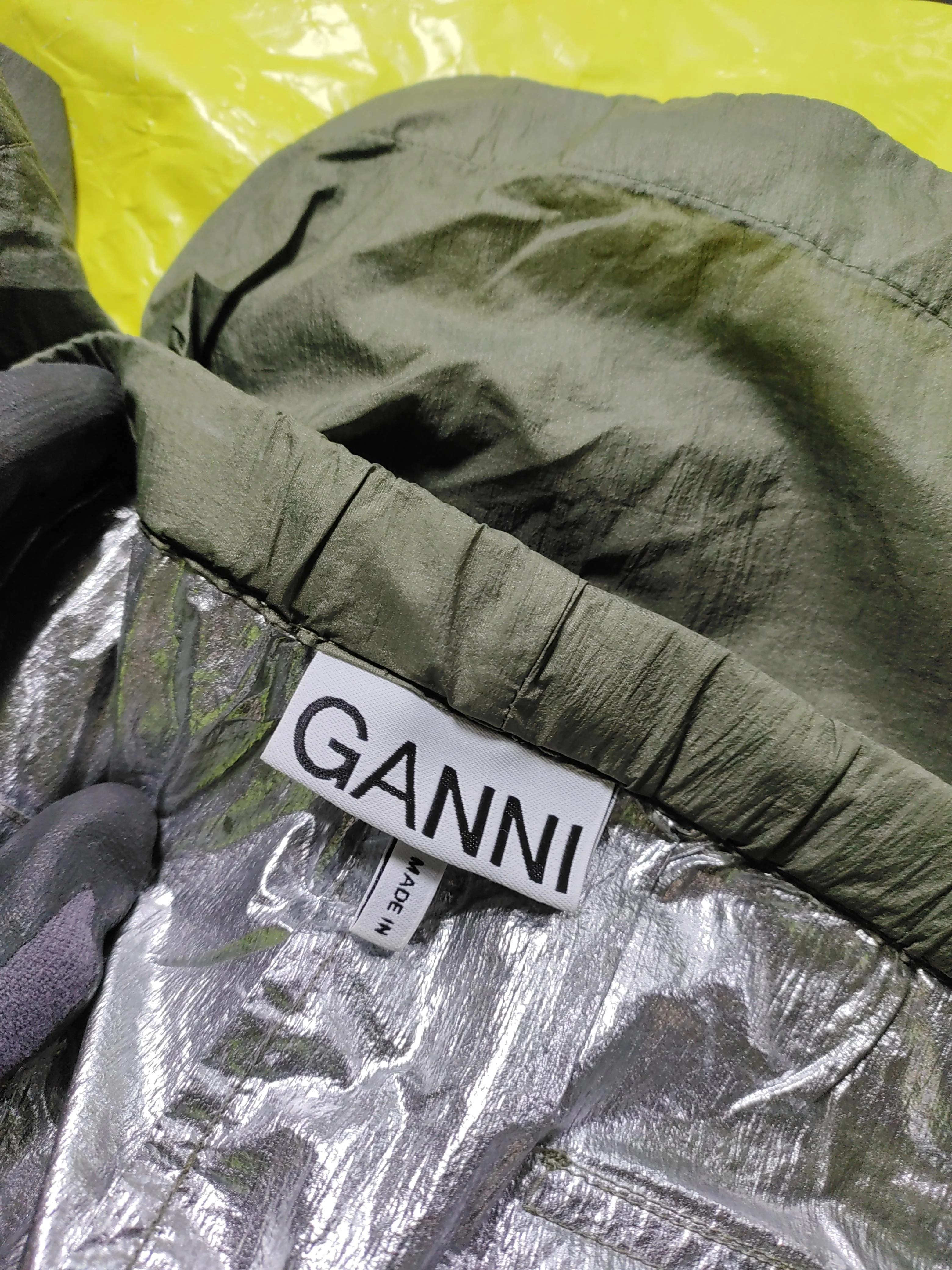 Ganni Women's Shorts UK 8 Green 100% Nylon Sweat - Image 5