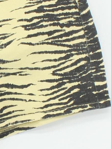 Ganni Women's Shorts W 29 in Cream Animal Print Cotton with Elastane Mom - Image 4