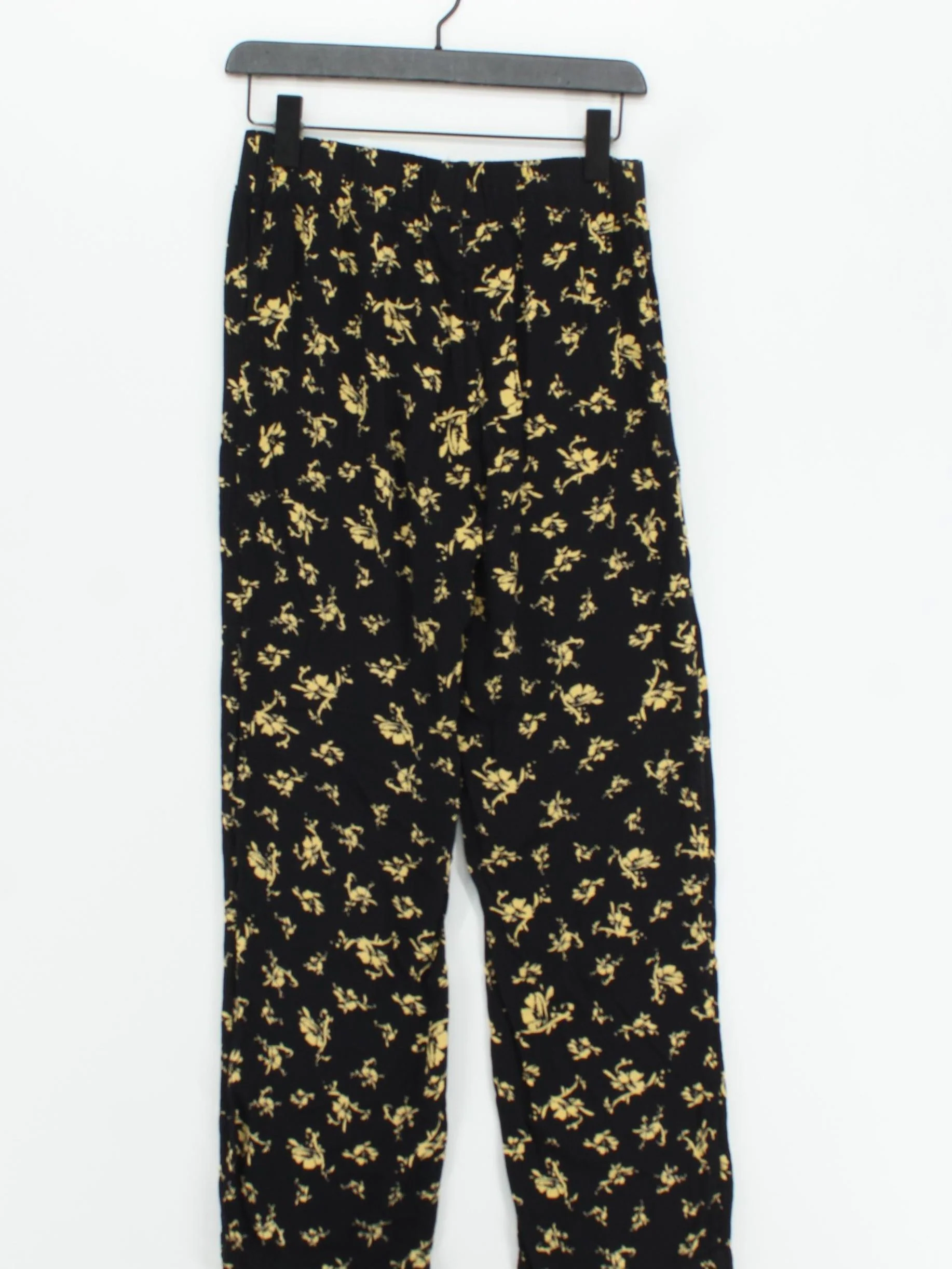 Ganni Women's Trousers UK 10 Black Floral 100% Viscose Straight Chino - Image 2