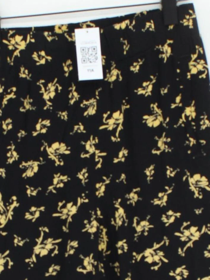 Ganni Women's Trousers UK 10 Black Floral 100% Viscose Straight Chino - Image 3