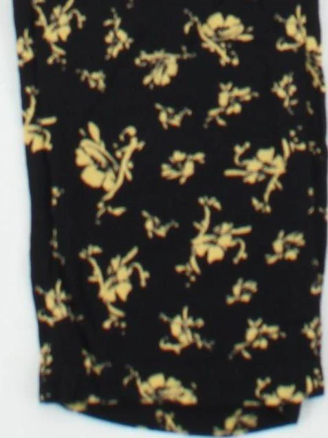 Ganni Women's Trousers UK 10 Black Floral 100% Viscose Straight Chino - Image 4
