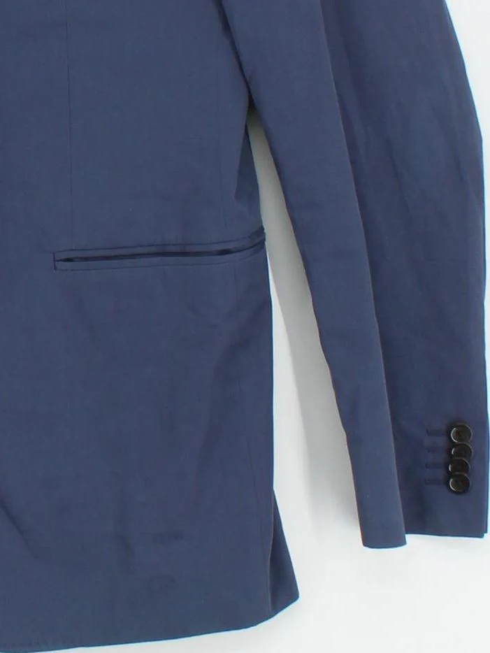 Gant Men's Blazer Chest: 52 in Blue Cotton with Viscose Overcoat - Image 4