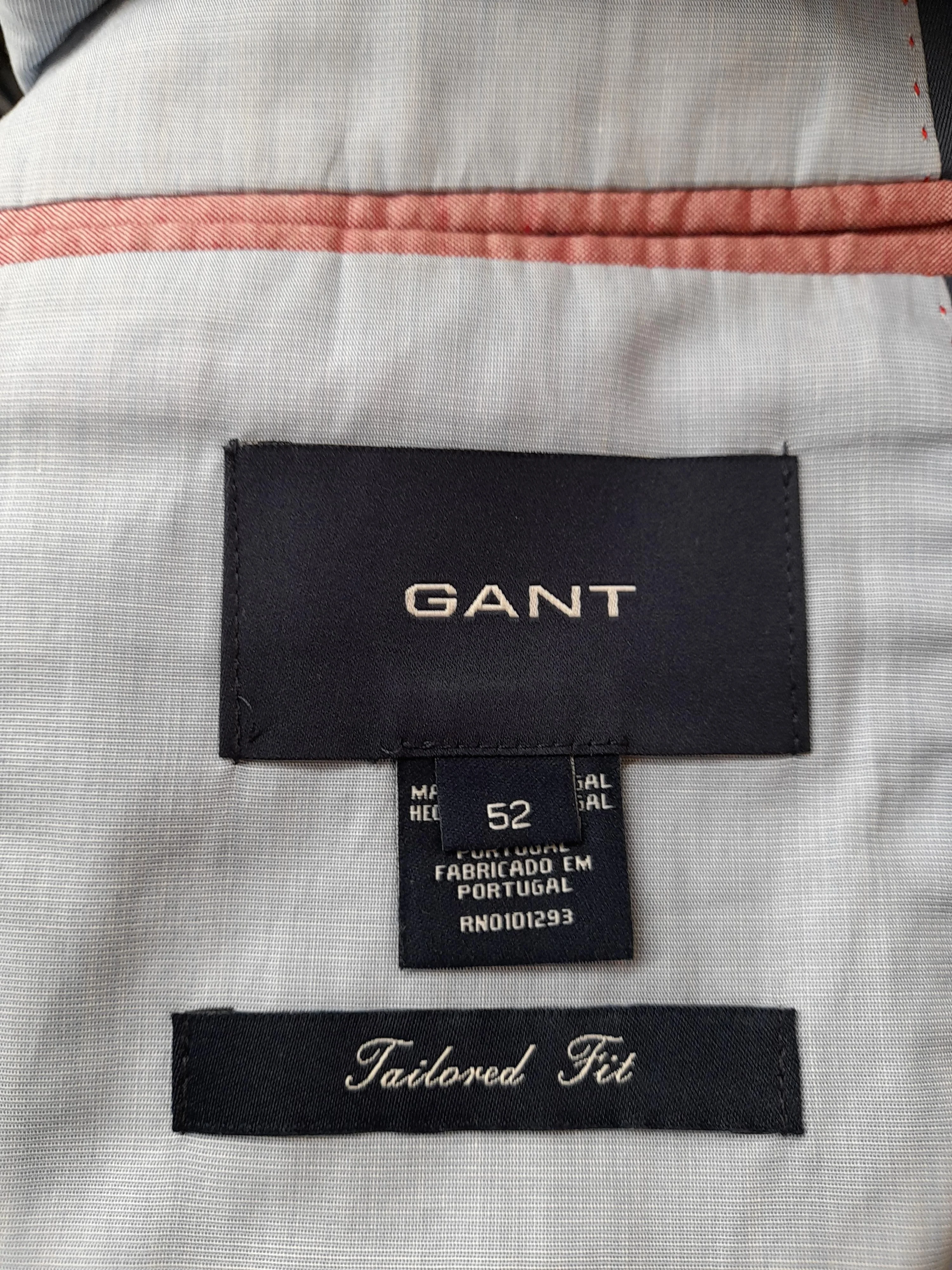 Gant Men's Blazer Chest: 52 in Blue Cotton with Viscose Overcoat - Image 5