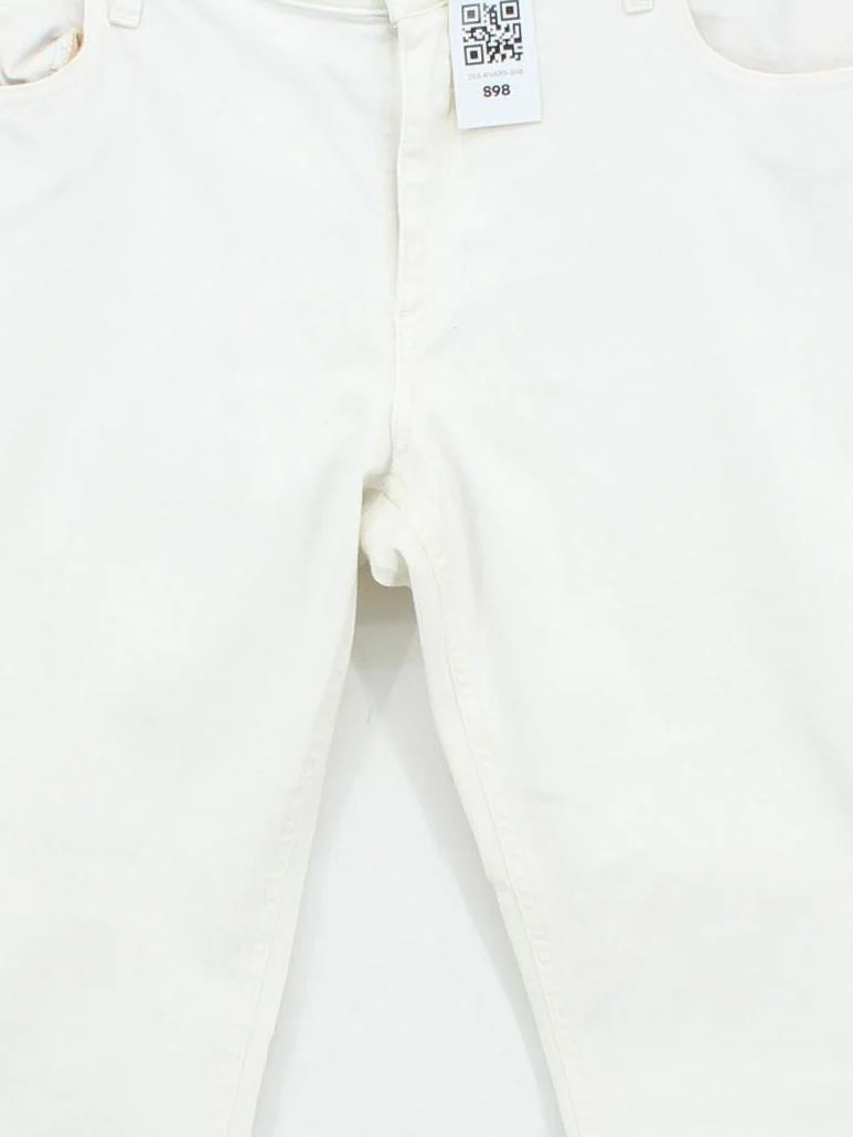 Gant Men's Jeans W 34 in; L 32 in White Cotton with Elastane Straight - Image 3