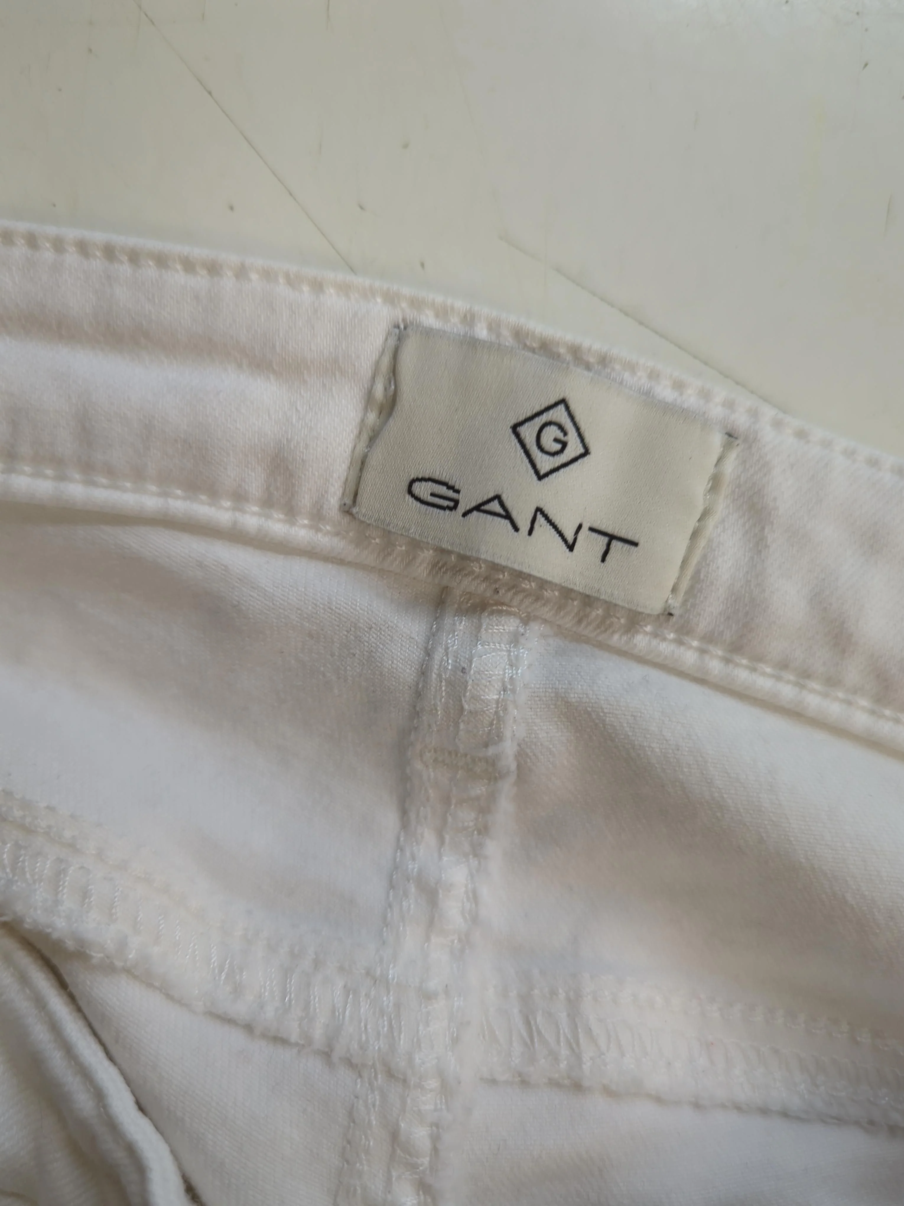 Gant Men's Jeans W 34 in; L 32 in White Cotton with Elastane Straight - Image 6