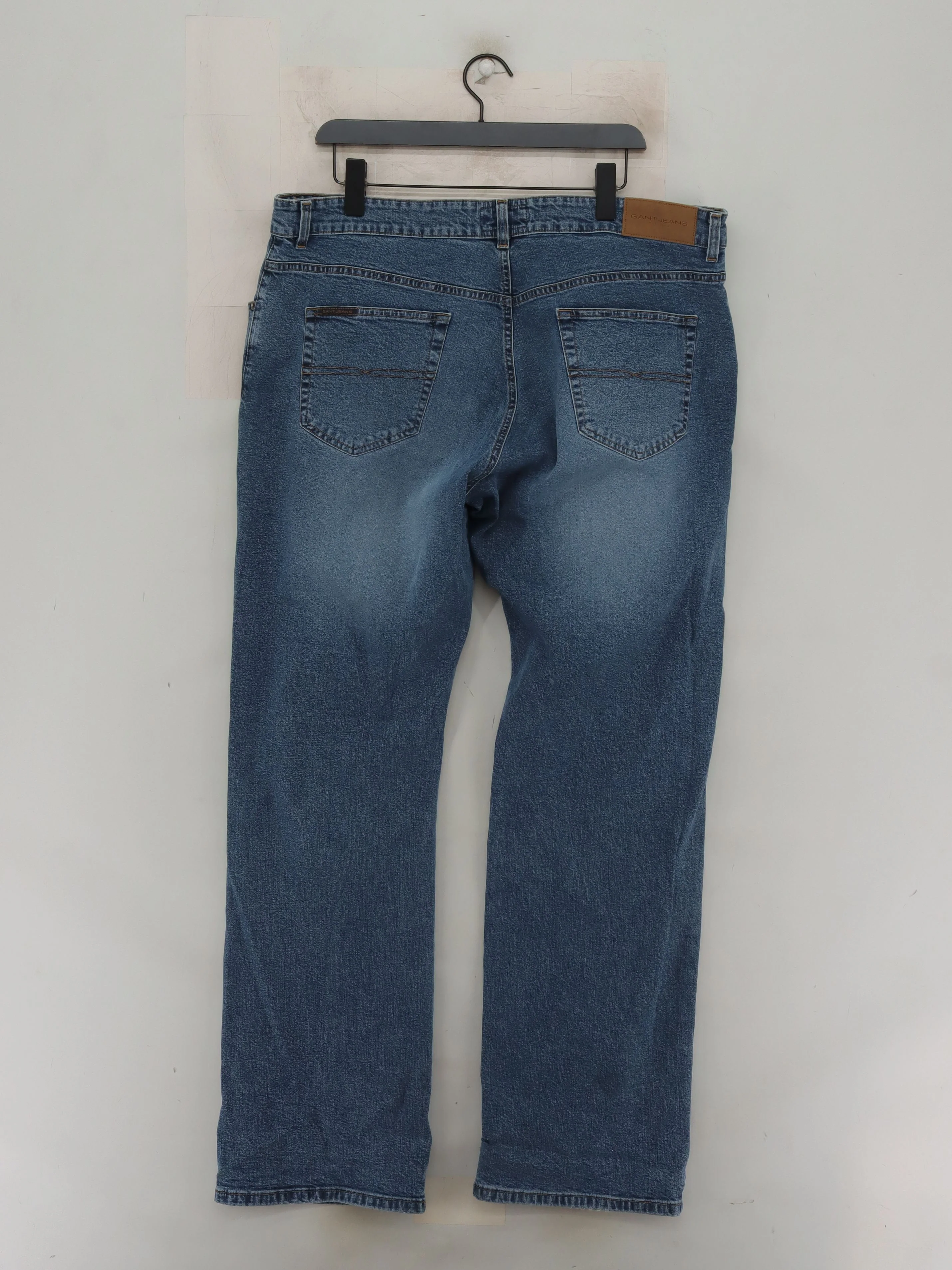 Gant Men's Jeans W 40 in; L 34 in Blue Cotton with Elastane Straight - Image 2