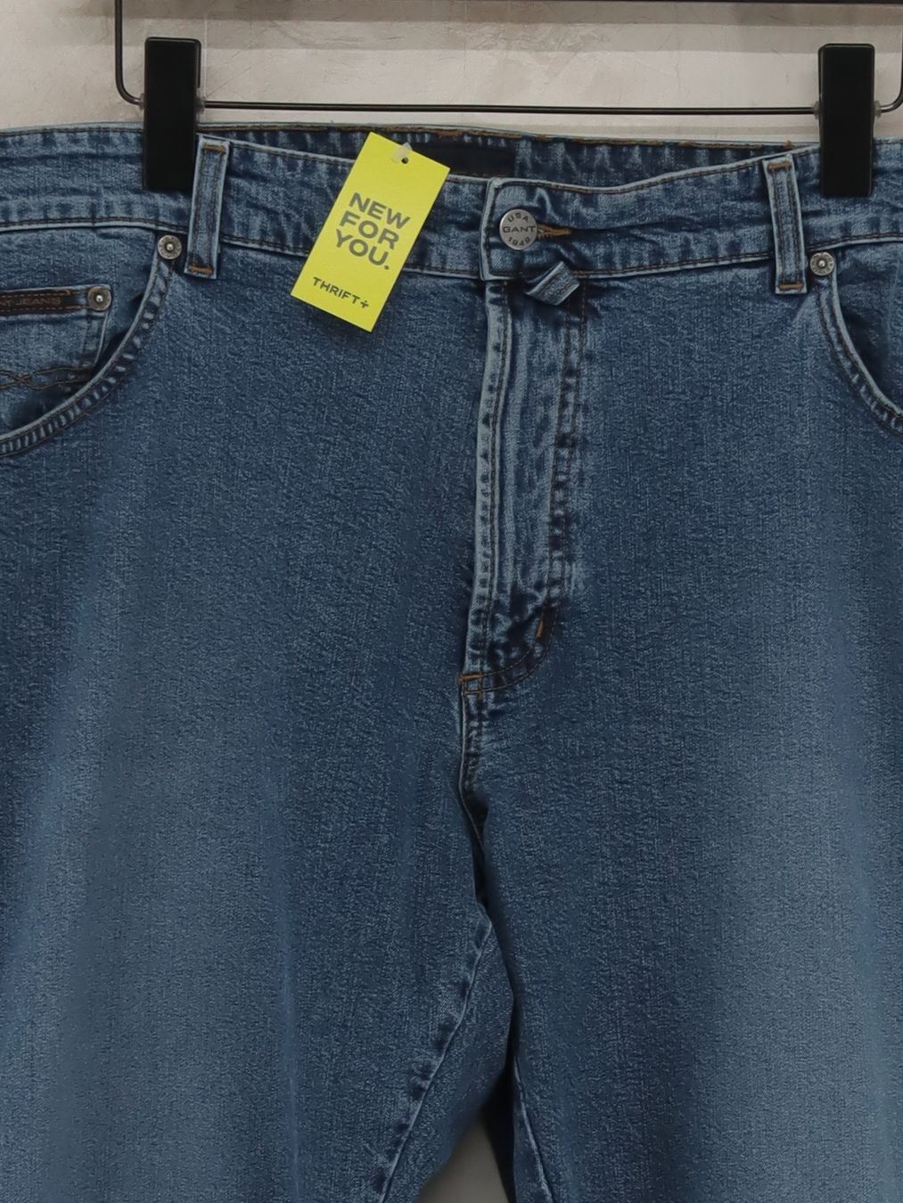 Gant Men's Jeans W 40 in; L 34 in Blue Cotton with Elastane Straight - Image 3