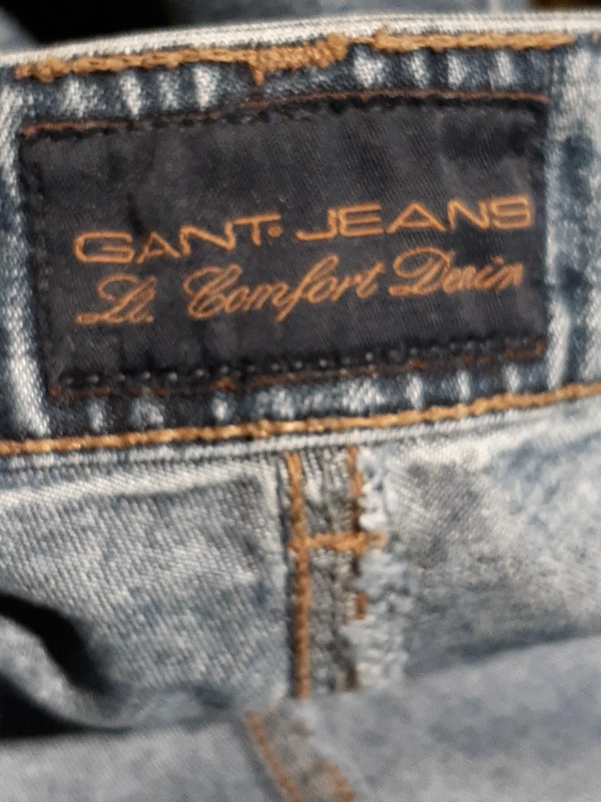 Gant Men's Jeans W 40 in; L 34 in Blue Cotton with Elastane Straight - Image 5