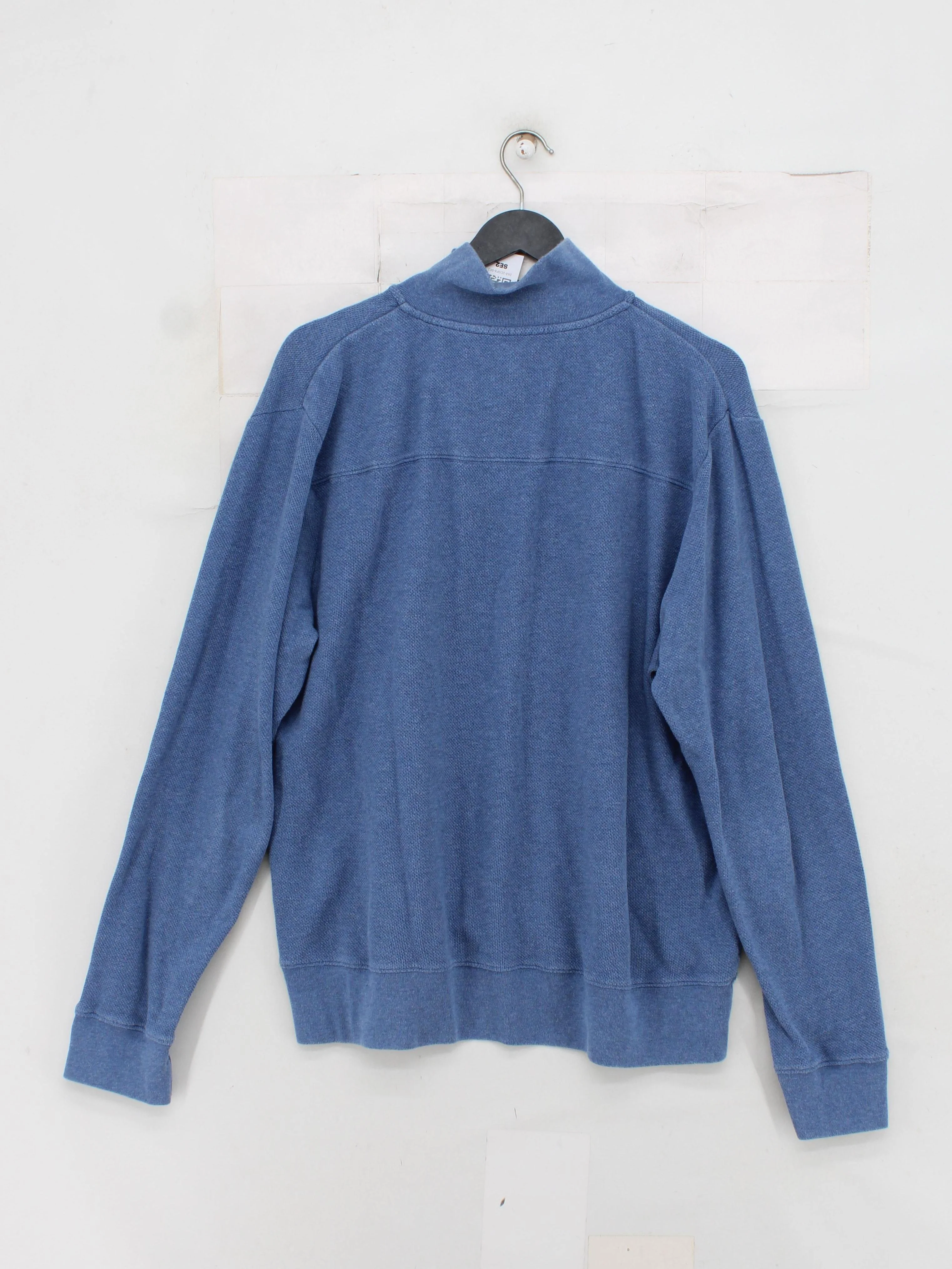 Gant Men's Jumper L Blue 100% Cotton Mock Neck Pullover - Image 2