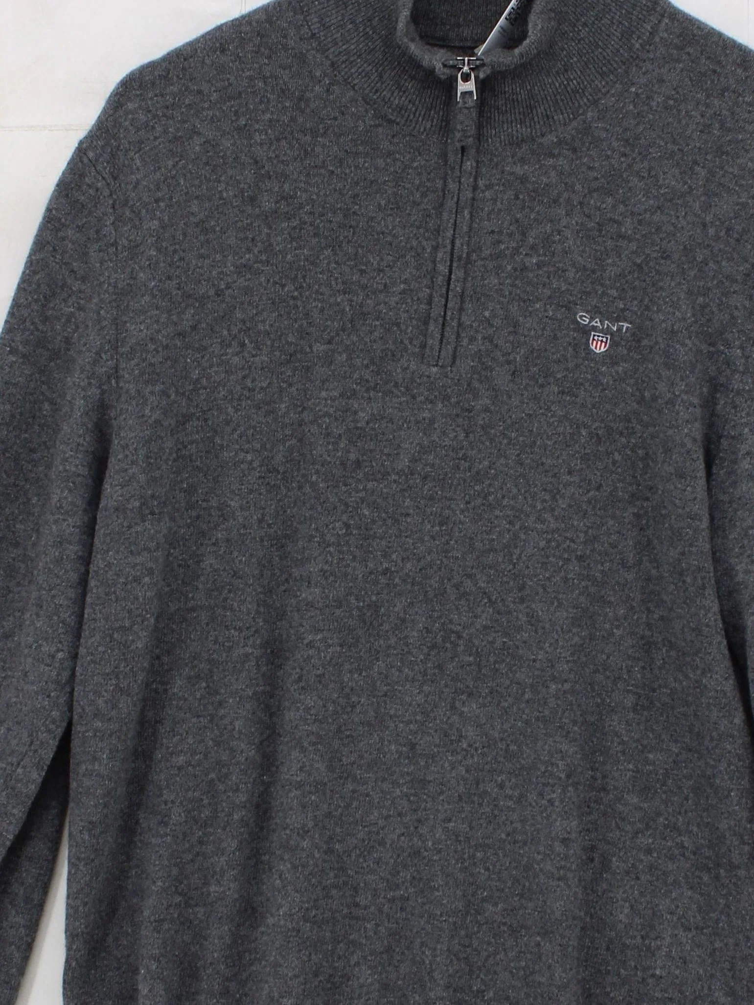 Gant Men's Jumper L Grey Wool with Polyamide Mock Neck Pullover - Image 3