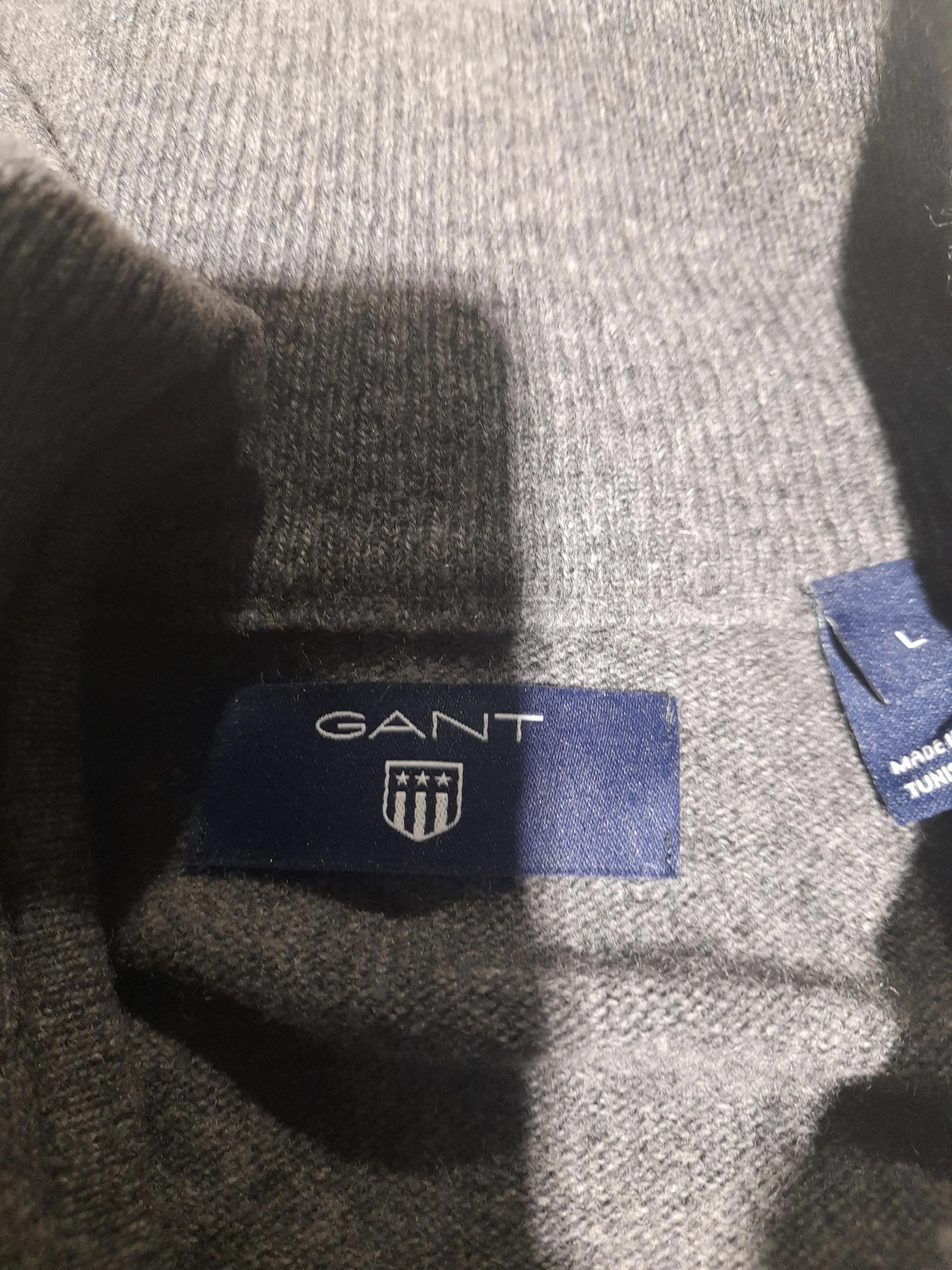 Gant Men's Jumper L Grey Wool with Polyamide Mock Neck Pullover - Image 5