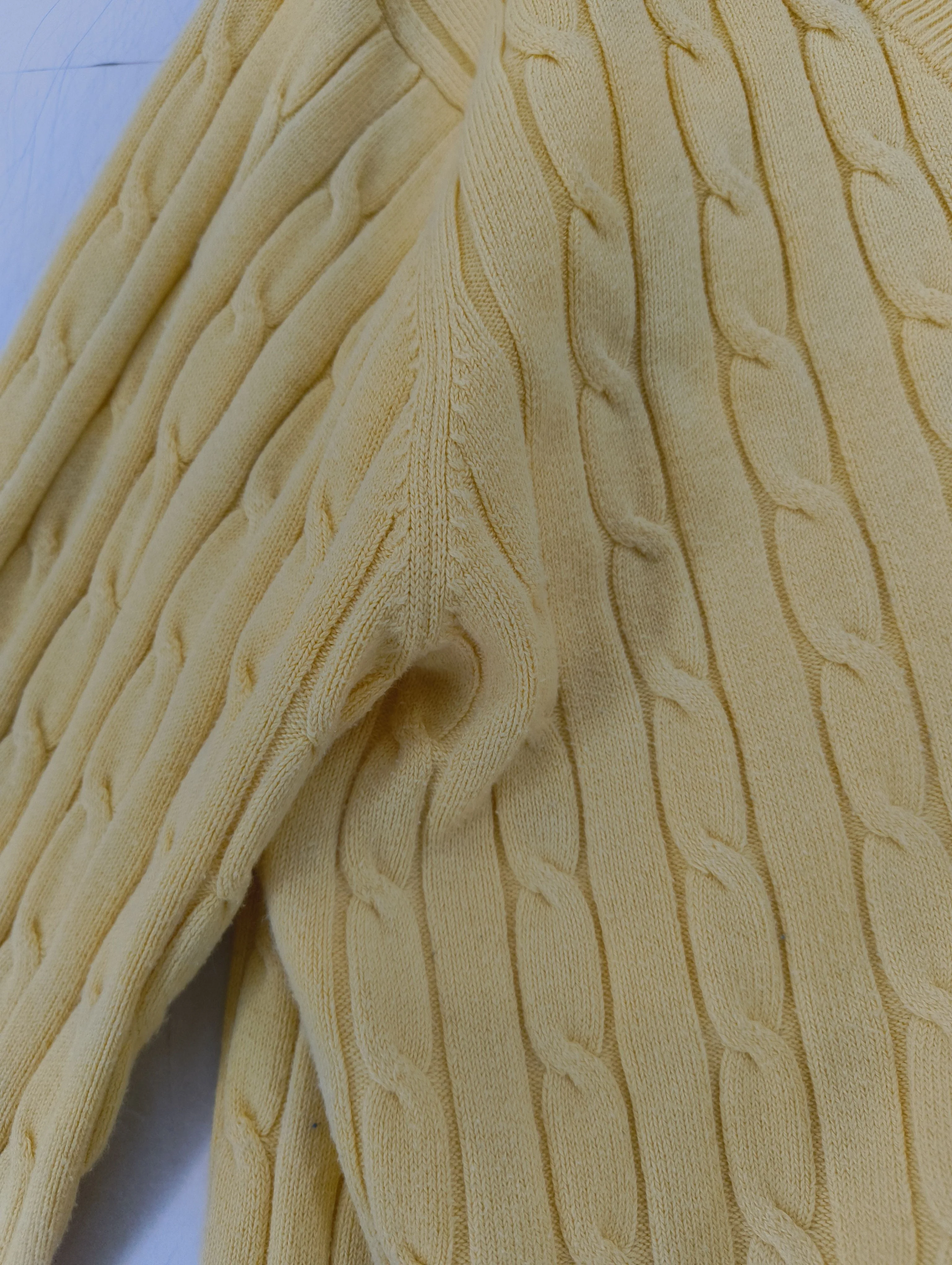 Gant Men's Jumper L Yellow Cotton with Polyamide V-Neck Pullover - Image 5