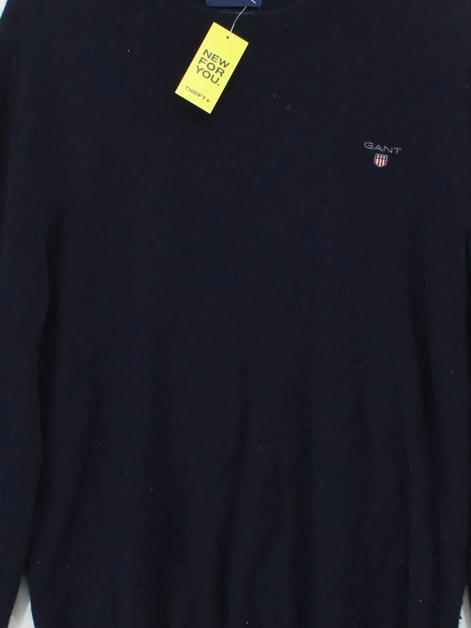 Gant Men's Jumper M Blue 100% Wool Crew Neck Pullover - Image 3