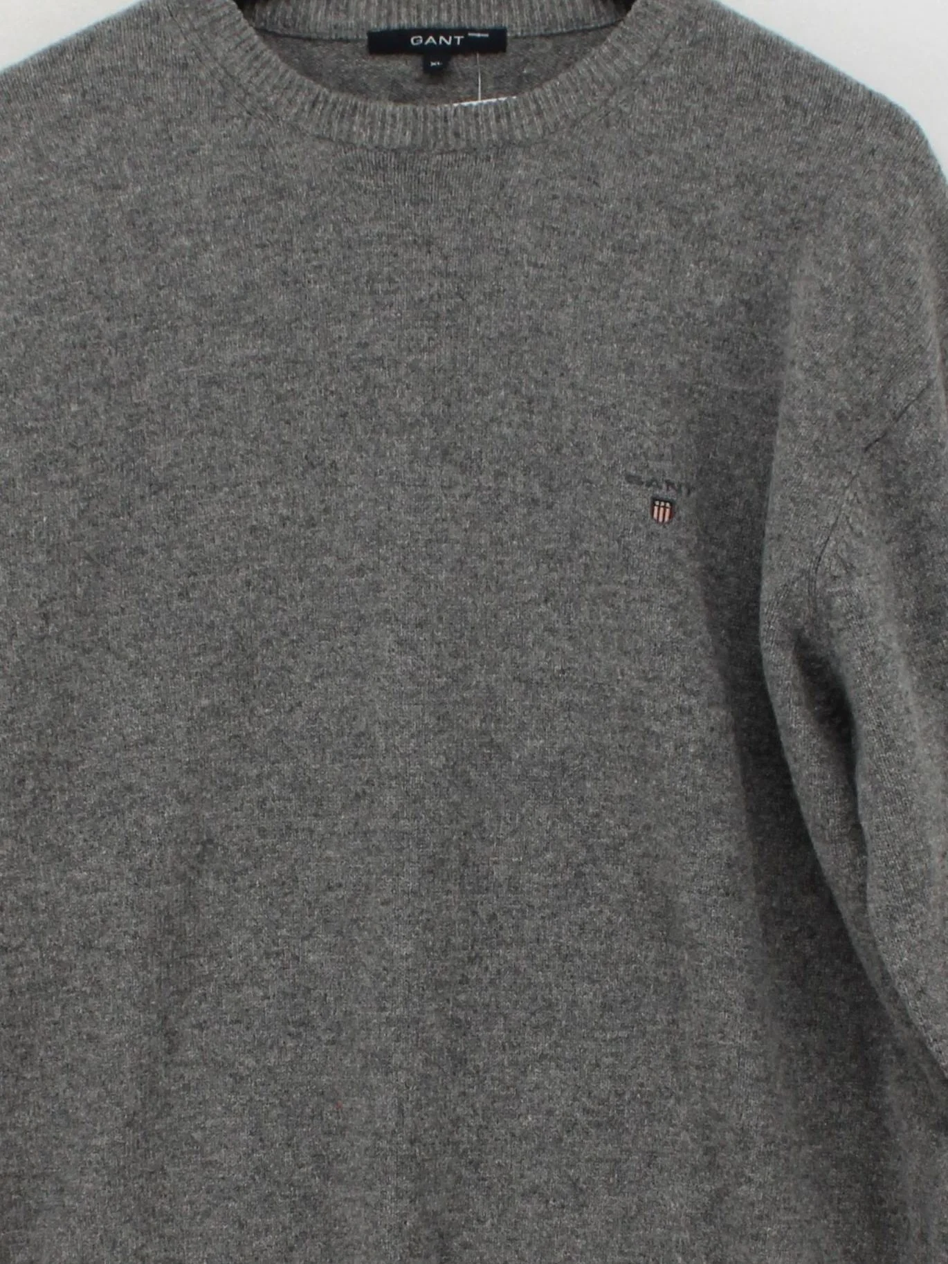Gant Men's Jumper XL Grey 100% Wool Round Neck Pullover - Image 3
