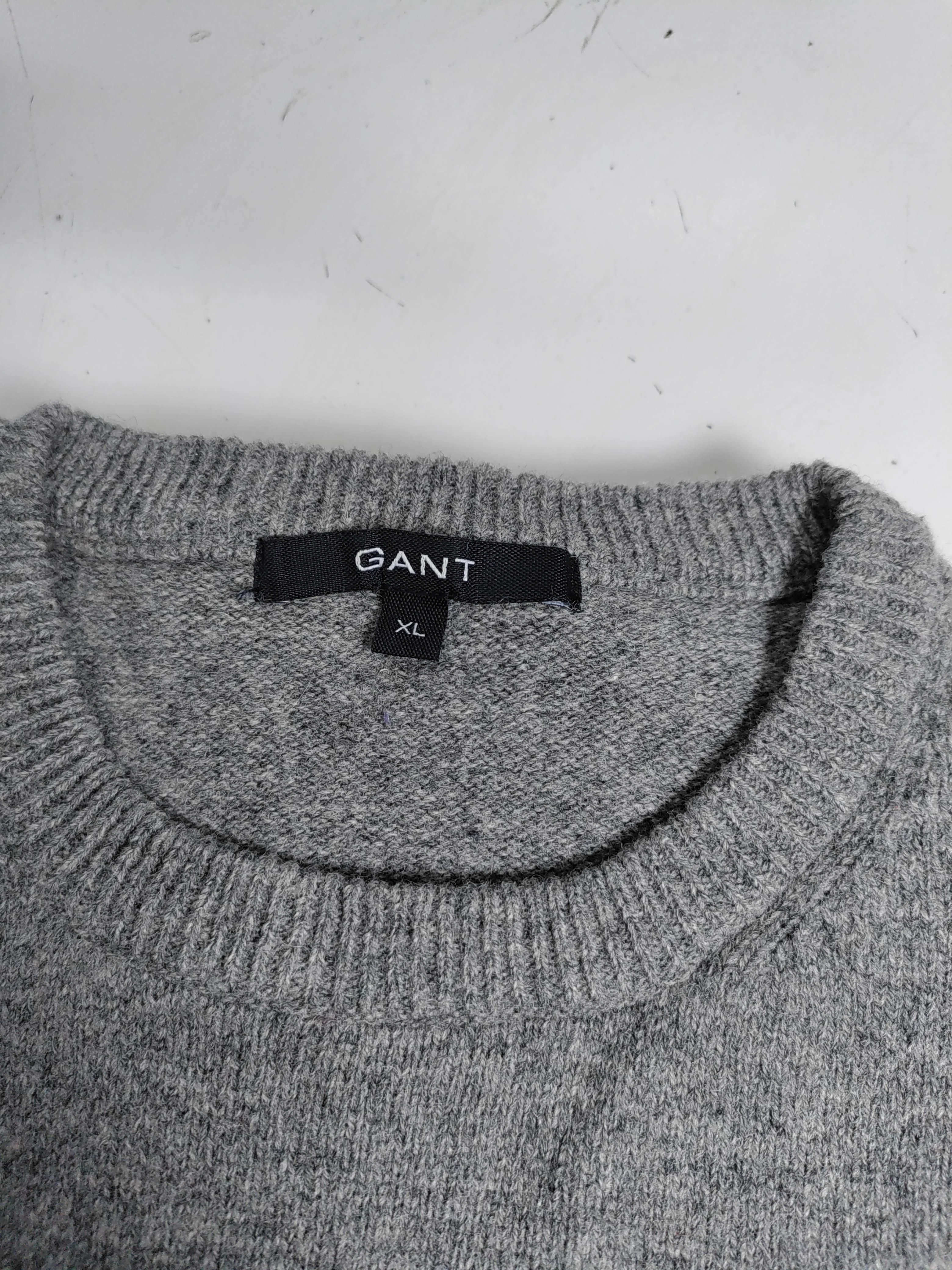 Gant Men's Jumper XL Grey 100% Wool Round Neck Pullover - Image 5