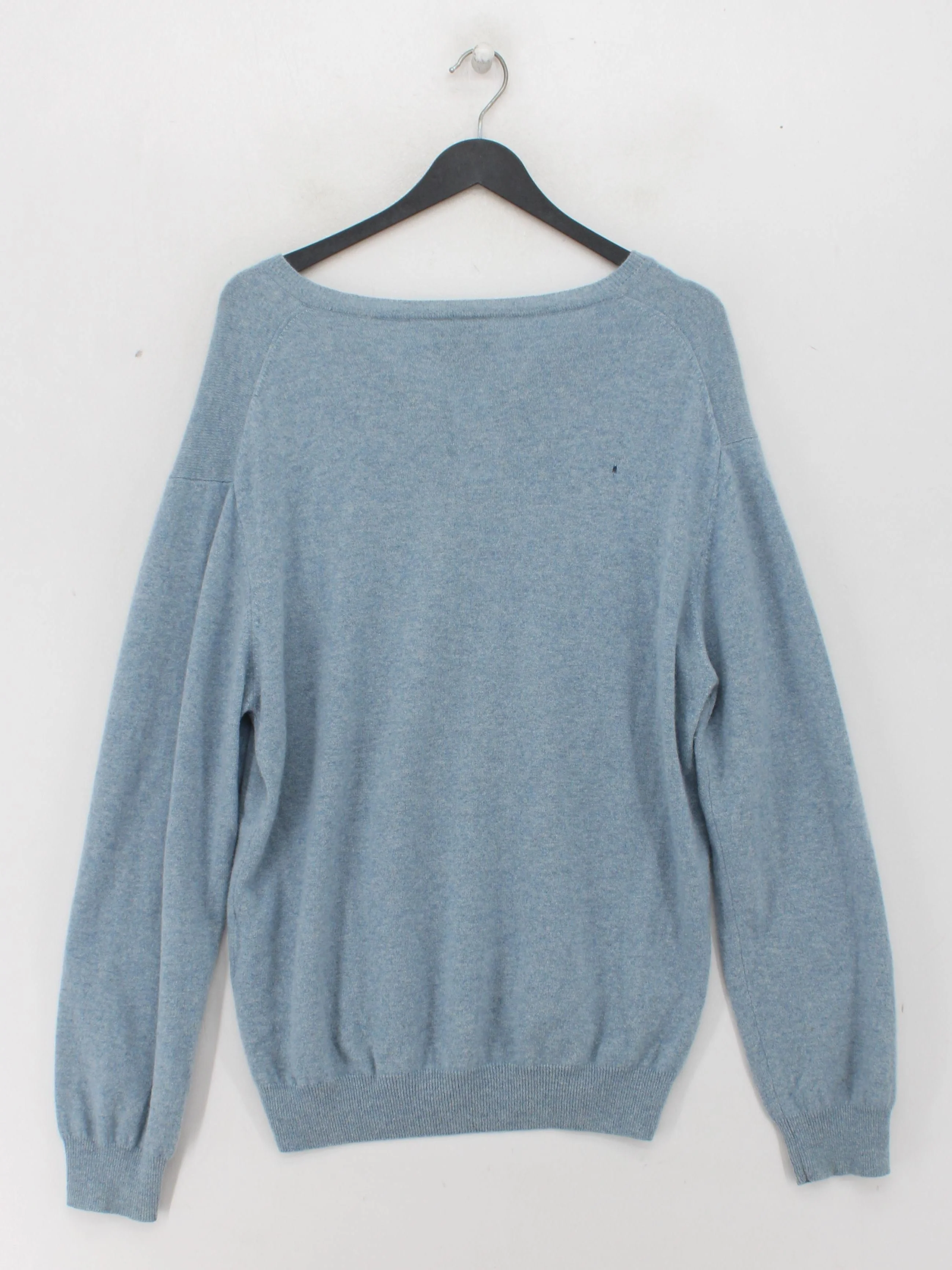 Gant Men's Jumper XXL Blue 100% Cashmere V-Neck Pullover - Image 2