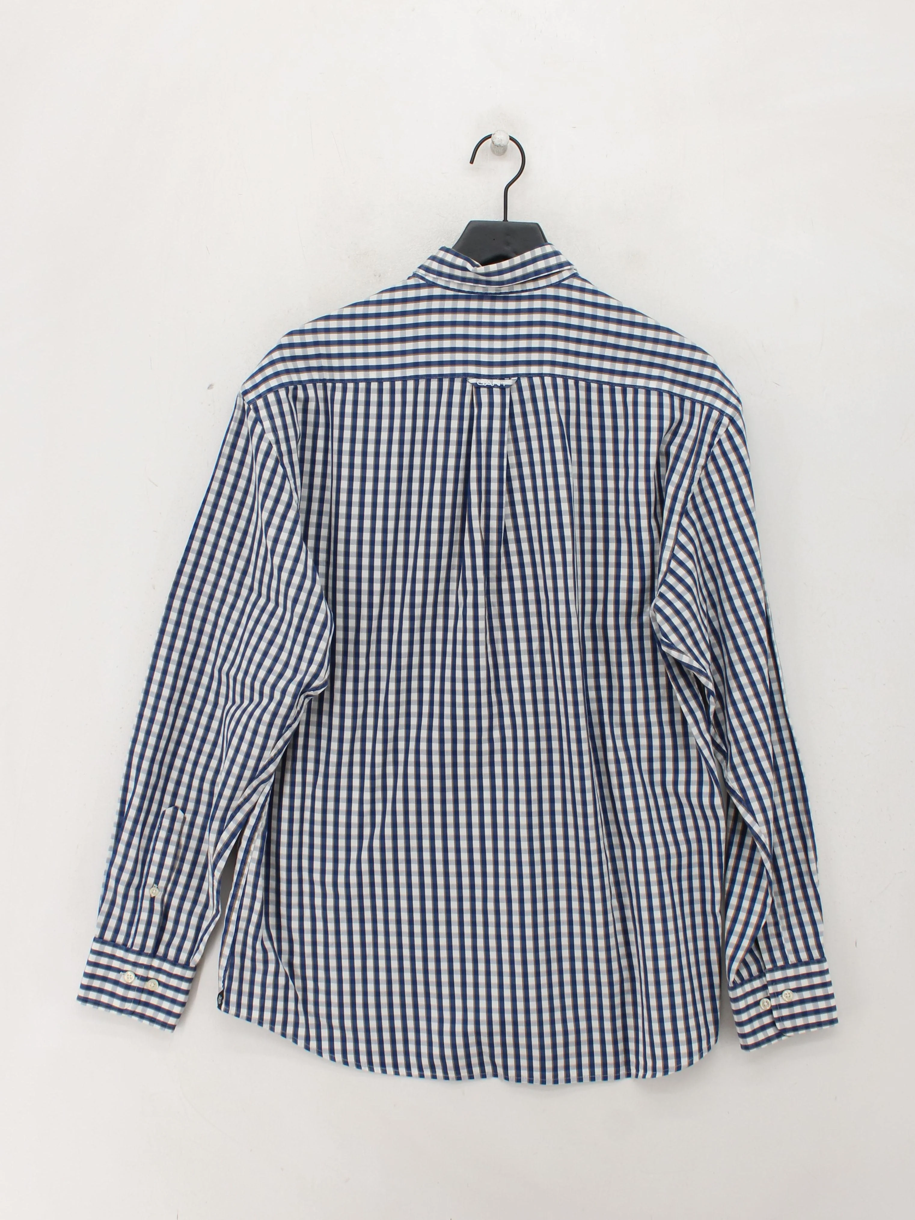 Gant Men's Shirt L Blue Checkered 100% Cotton Basic - Image 2