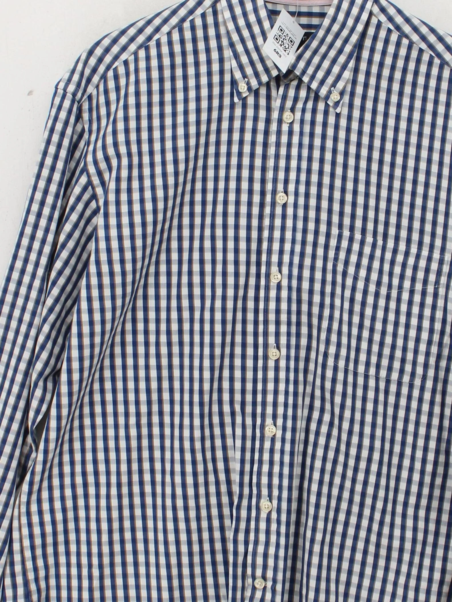 Gant Men's Shirt L Blue Checkered 100% Cotton Basic - Image 3