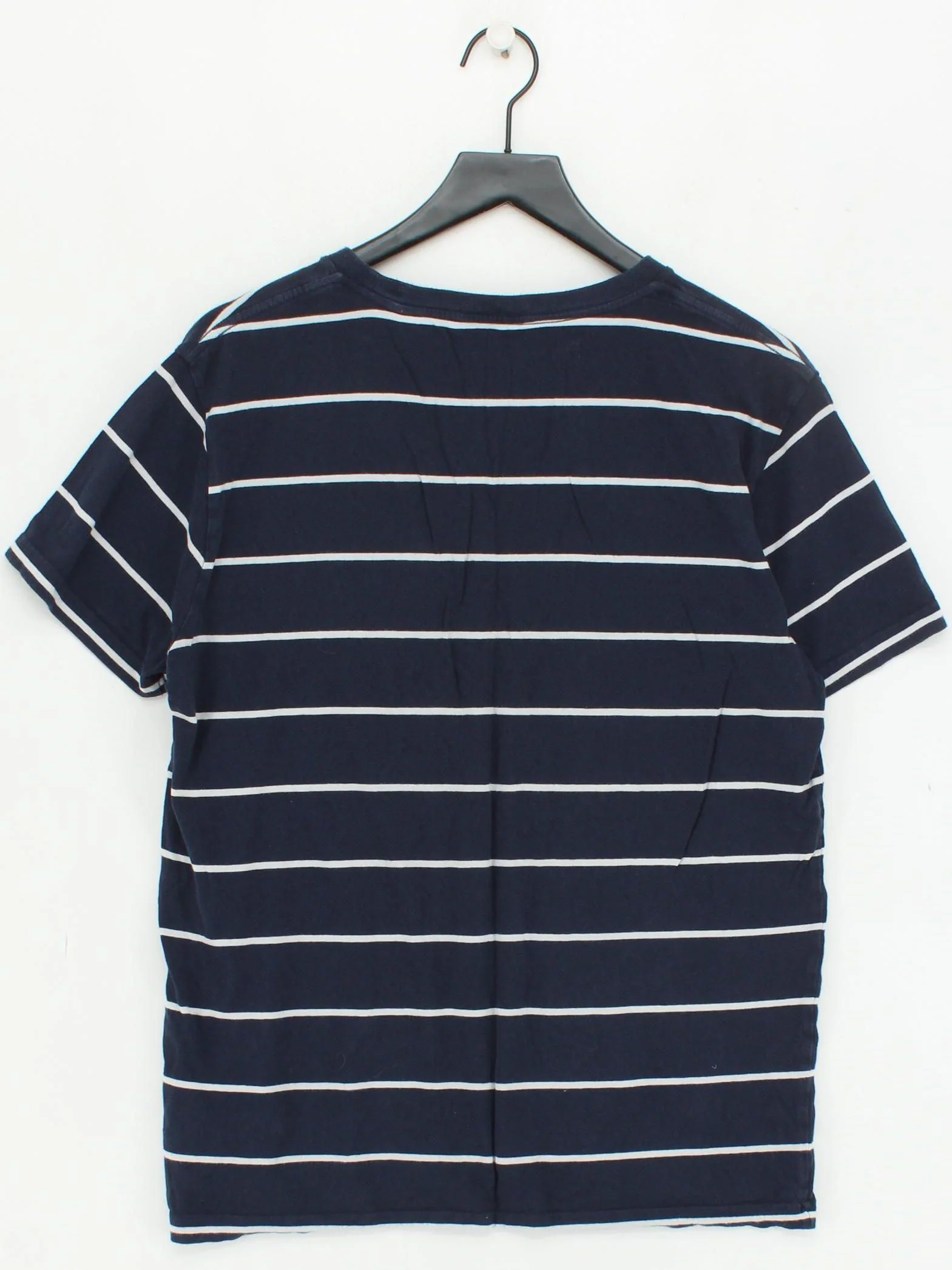 Gant Men's T-Shirt M Blue Striped 100% Cotton Basic - Image 2