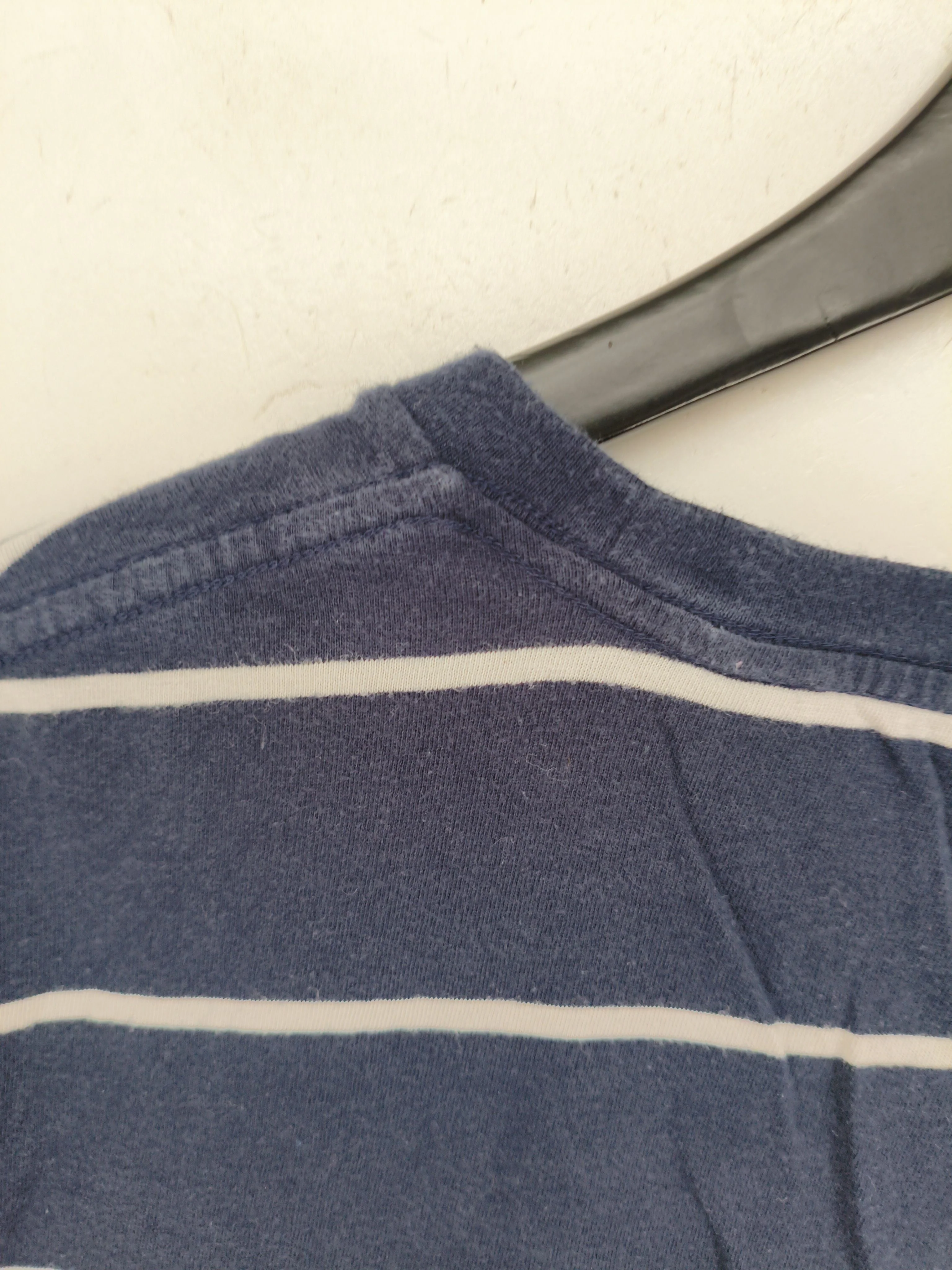 Gant Men's T-Shirt M Blue Striped 100% Cotton Basic - Image 6