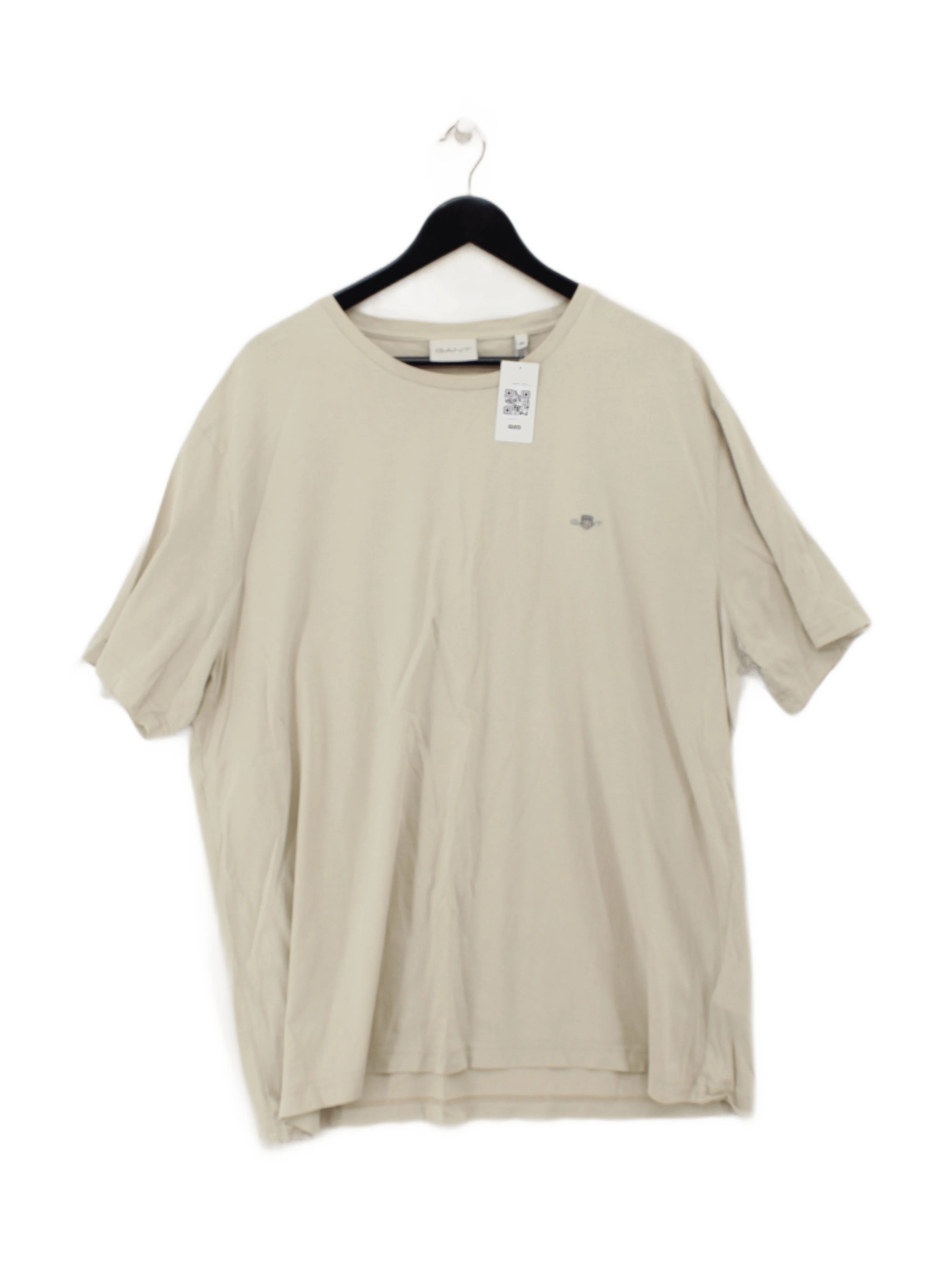 Gant Men's T-Shirt XXXL Cream 100% Cotton Basic