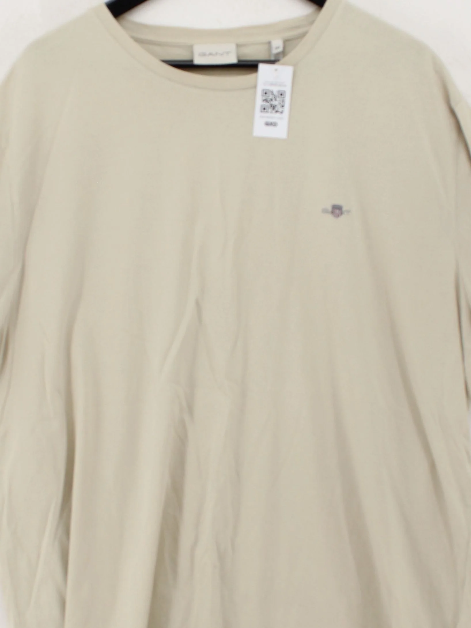 Gant Men's T-Shirt XXXL Cream 100% Cotton Basic - Image 3